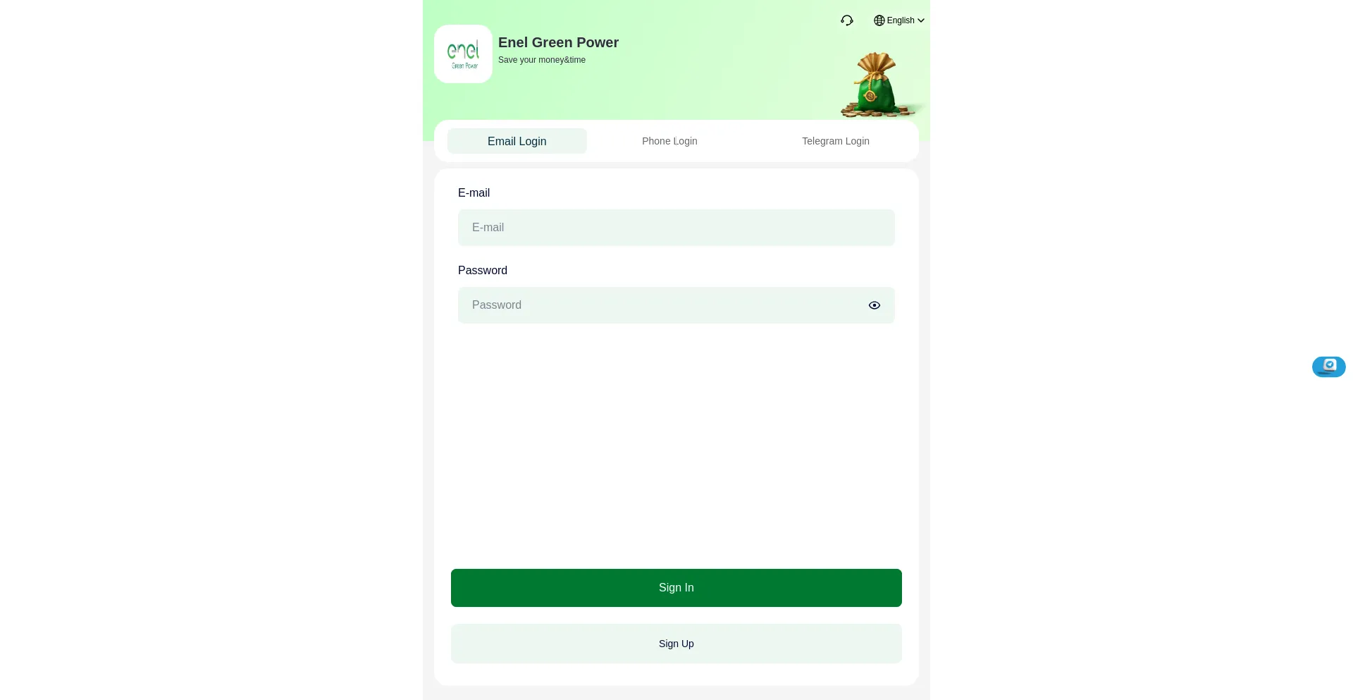 Website screenshot of Enelgreenpower.top