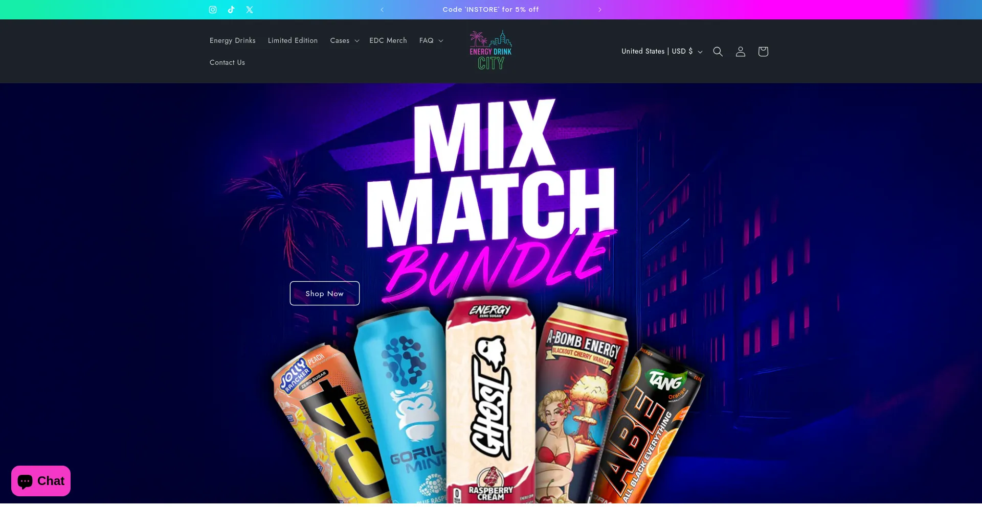 Website screenshot of Energydrinkcity.com