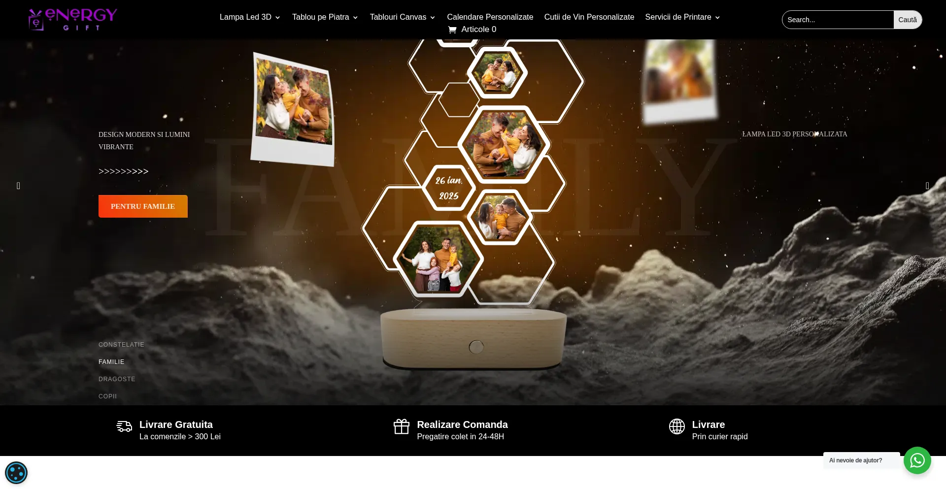 Website screenshot of Energygift.ro