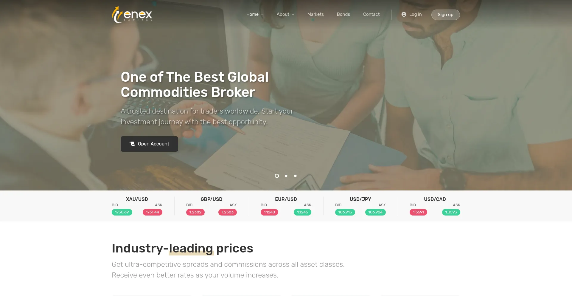 Website screenshot of Enexcapital.com