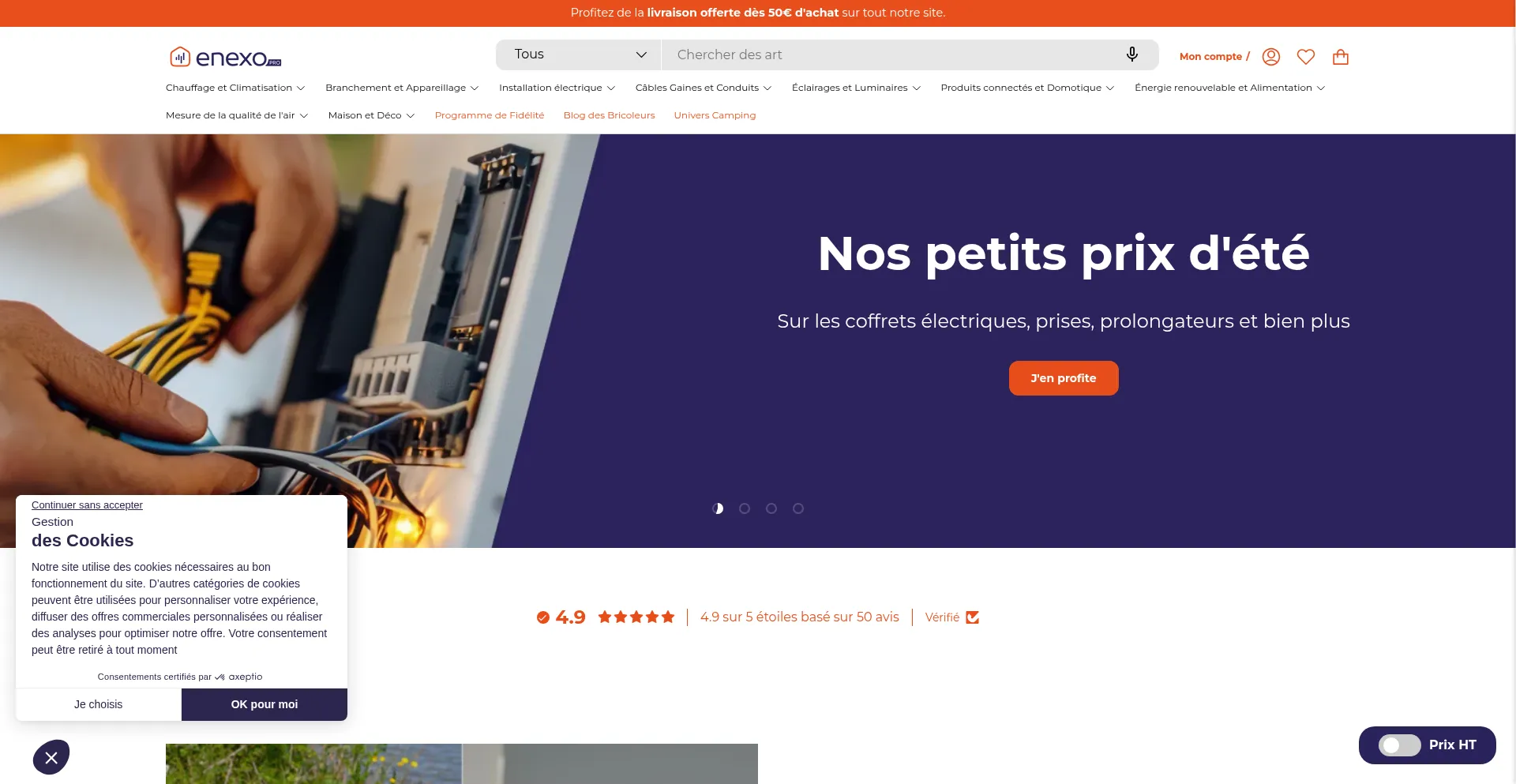 Website screenshot of Enexopro.com