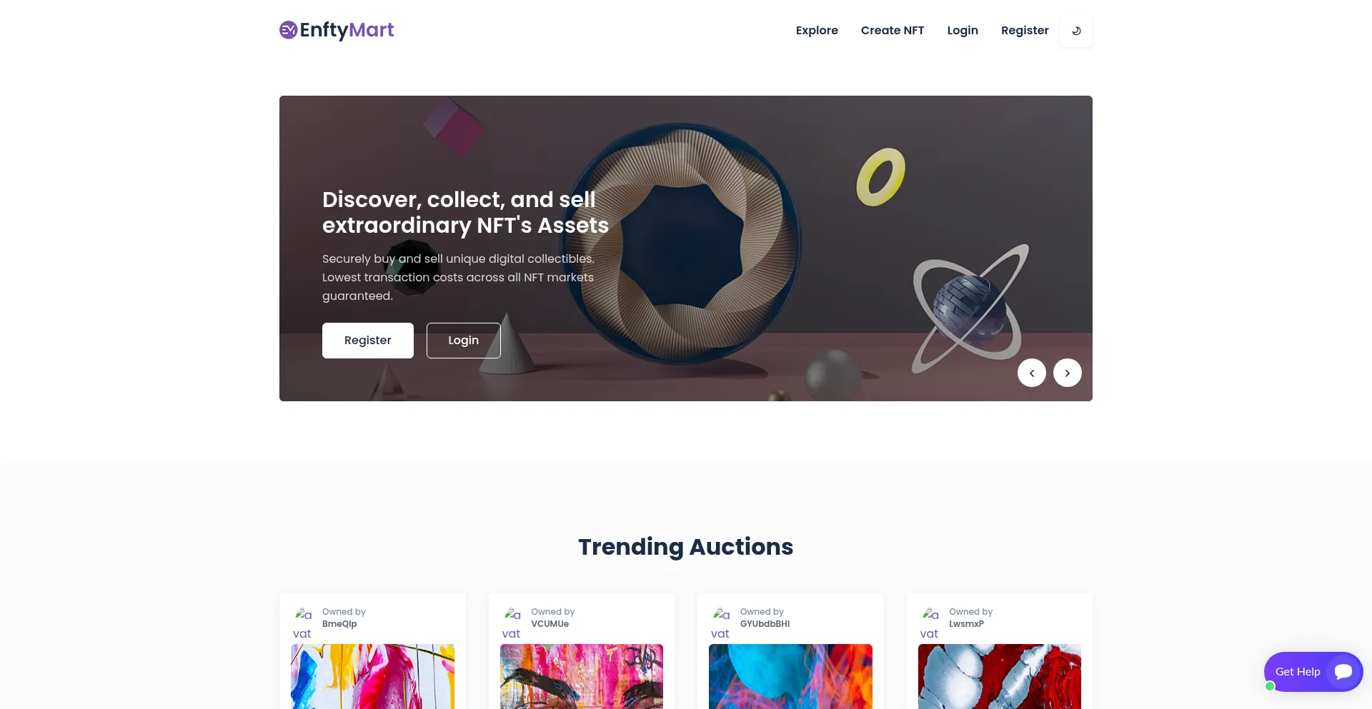 Website screenshot of Enftymart.com