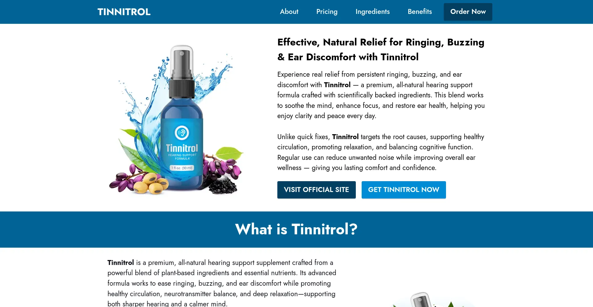 Website screenshot of Eng--tinnitrol.com