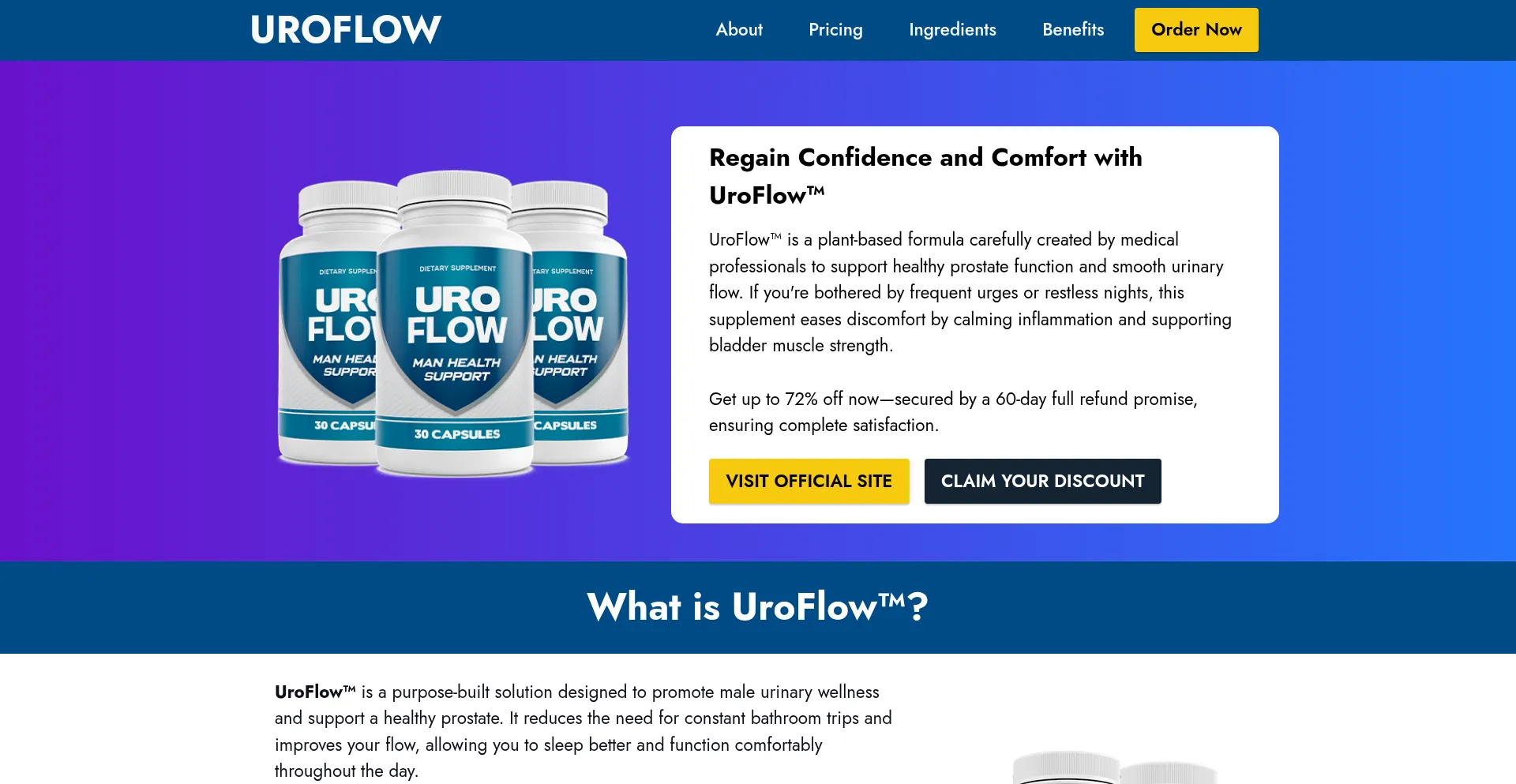 Website screenshot of Eng--uroflow.us