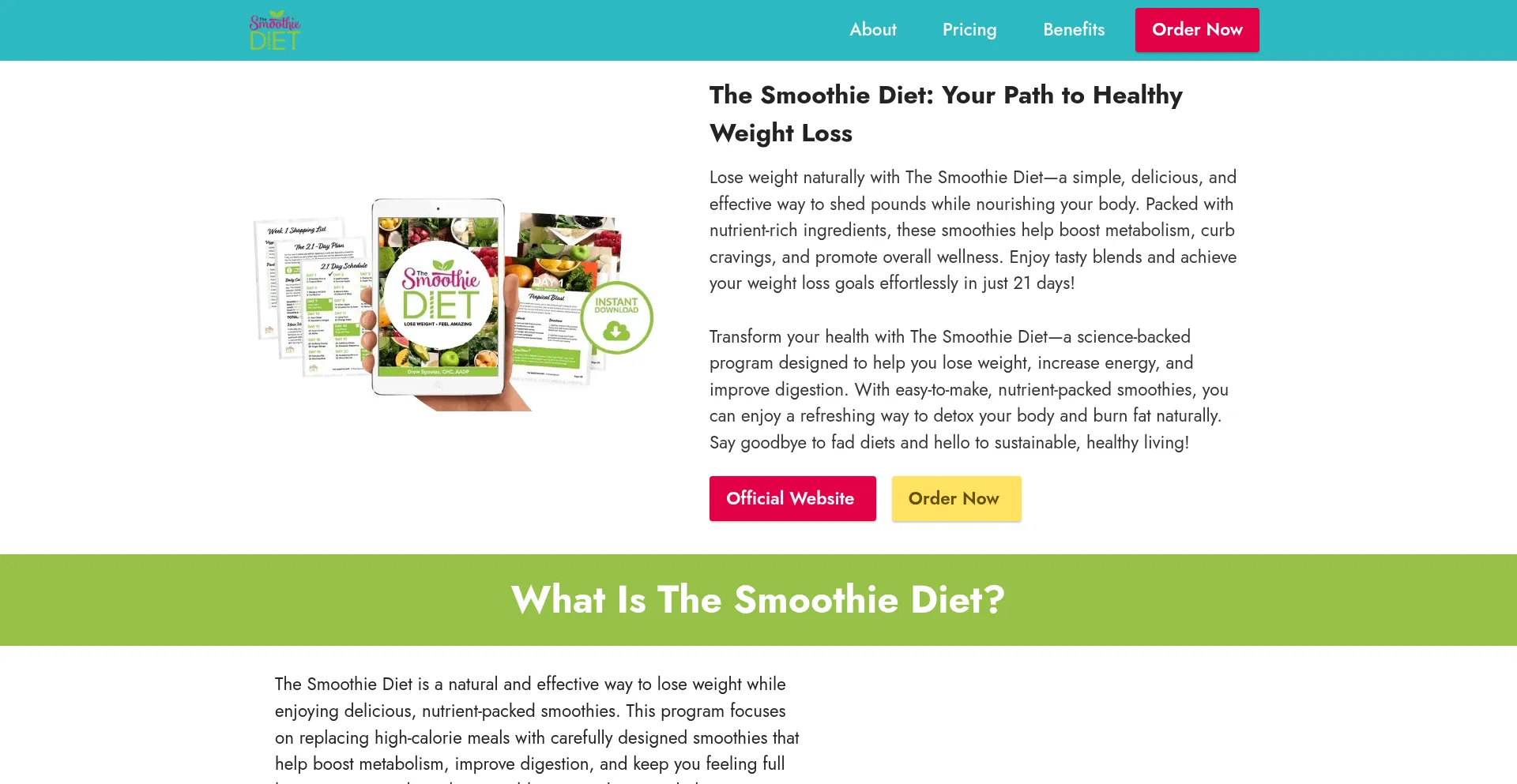 Website screenshot of Eng-thesmoothiediet.com