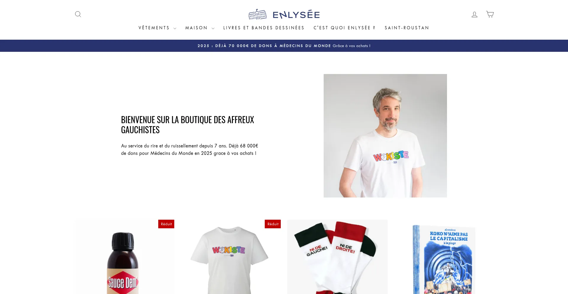 Website screenshot of Enlyseeboutique.fr