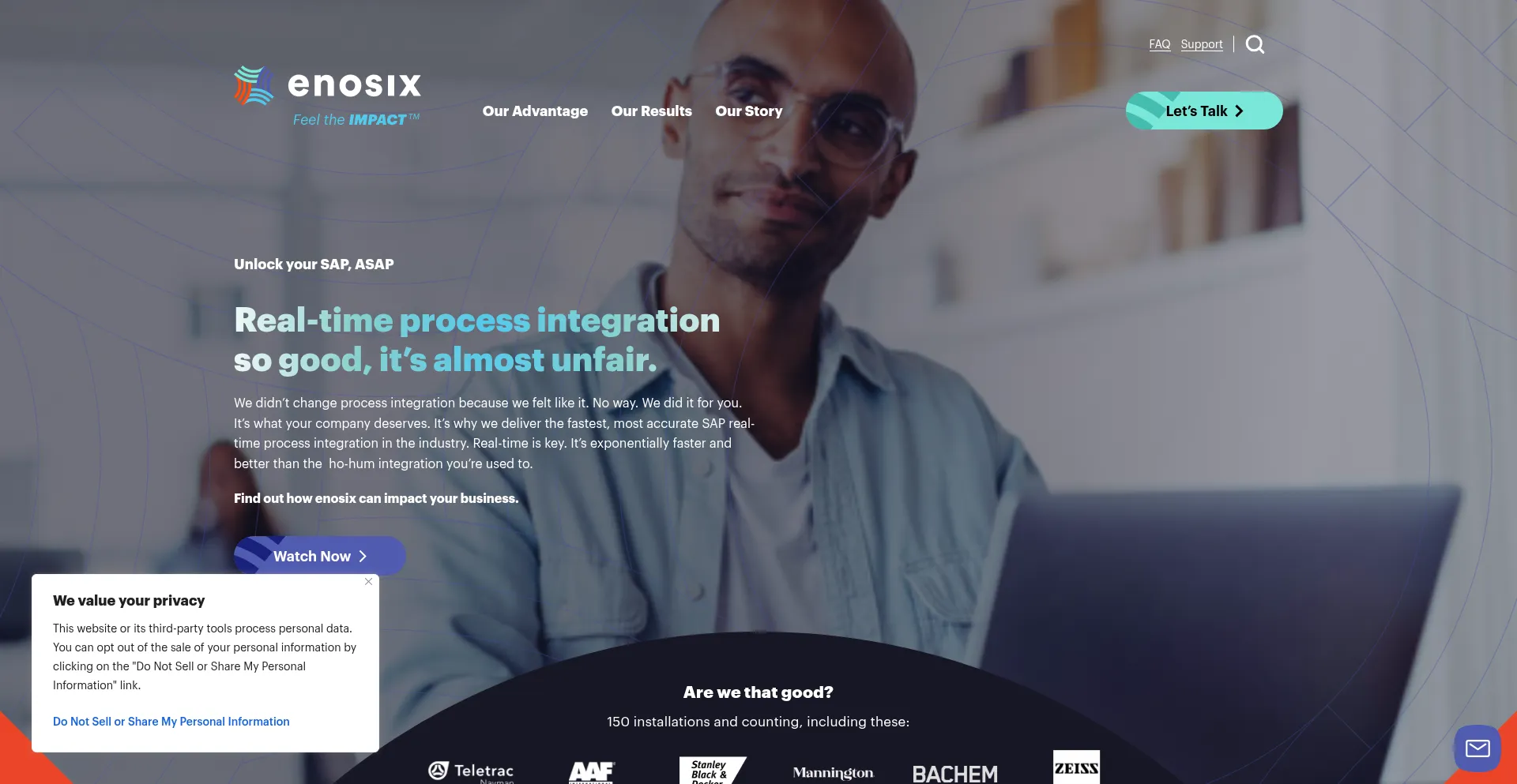 Website screenshot of Enosix.com