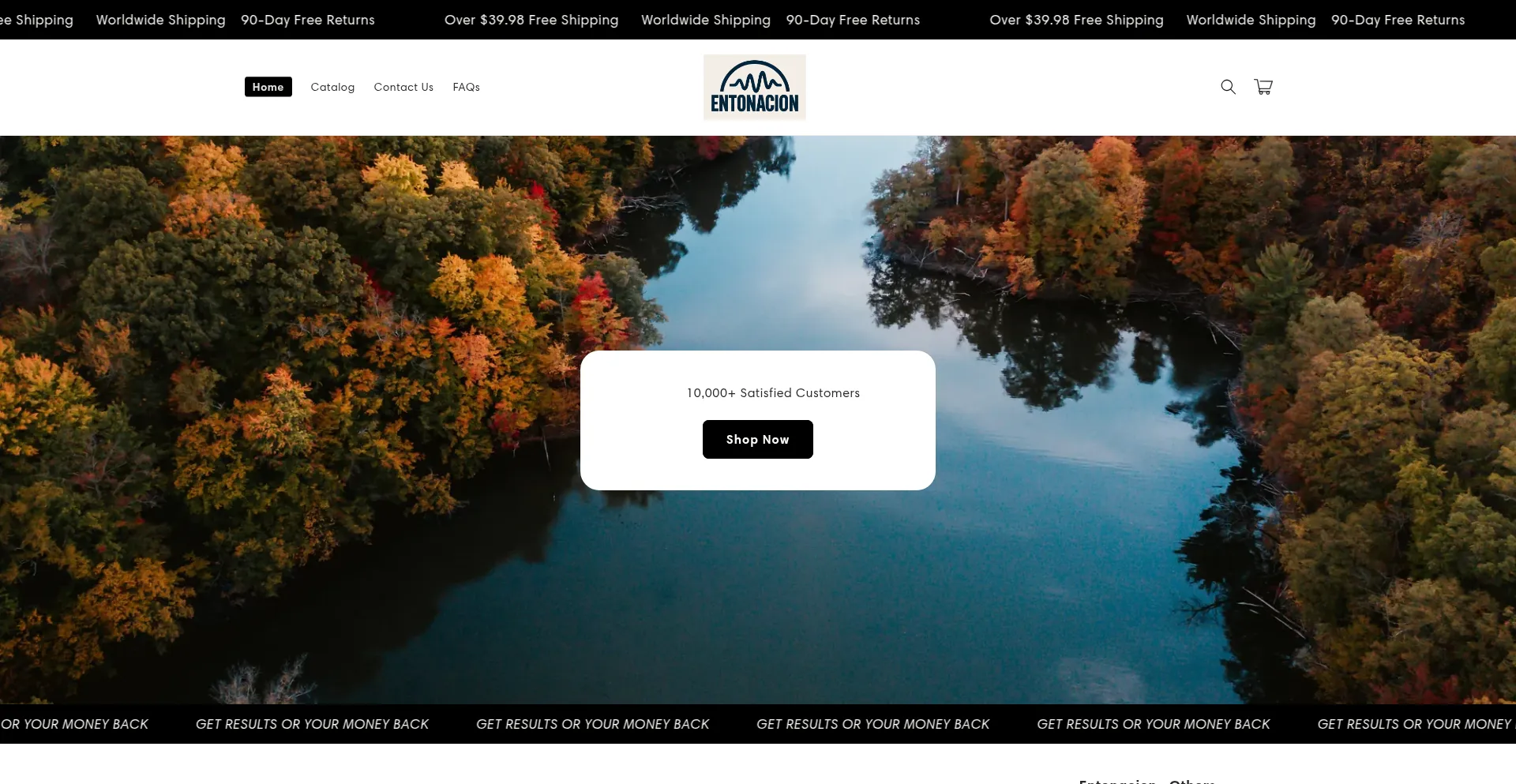 Website screenshot of Entonacion.com