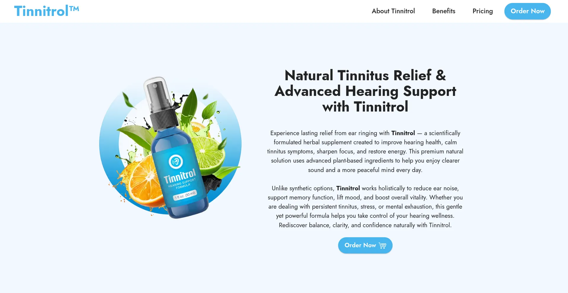 Website screenshot of Enus-tinnitrol.com