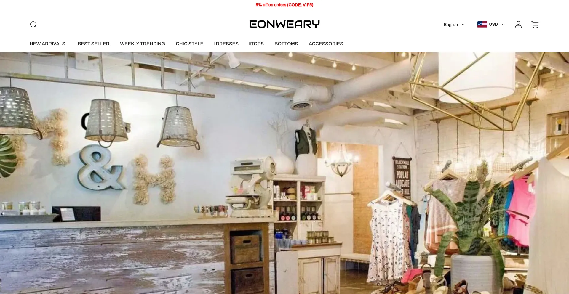 Website screenshot of Eonweary.com