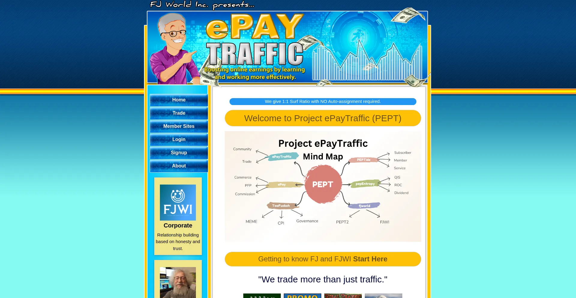 Website screenshot of Epaytraffic.com