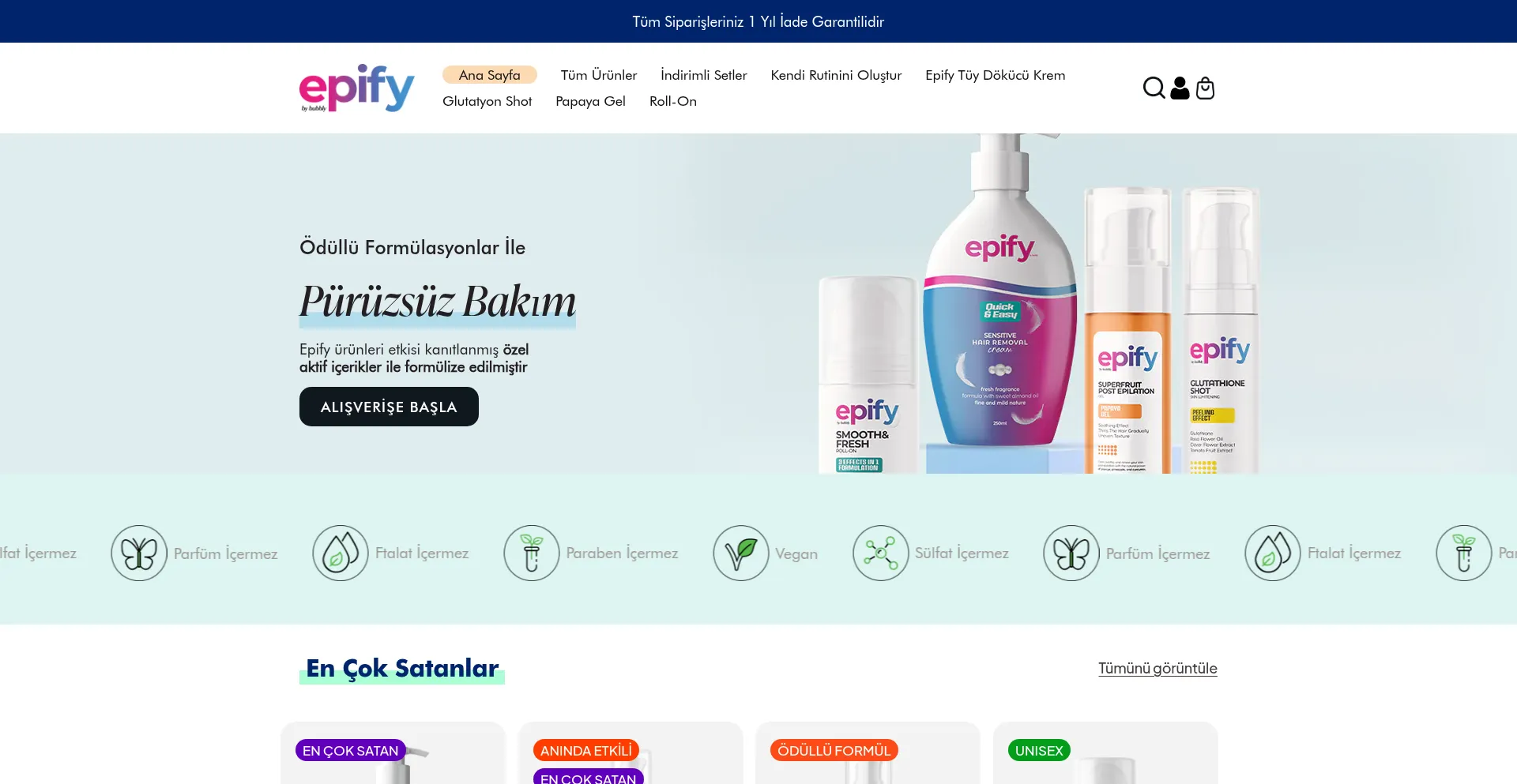 Website screenshot of Epify.co