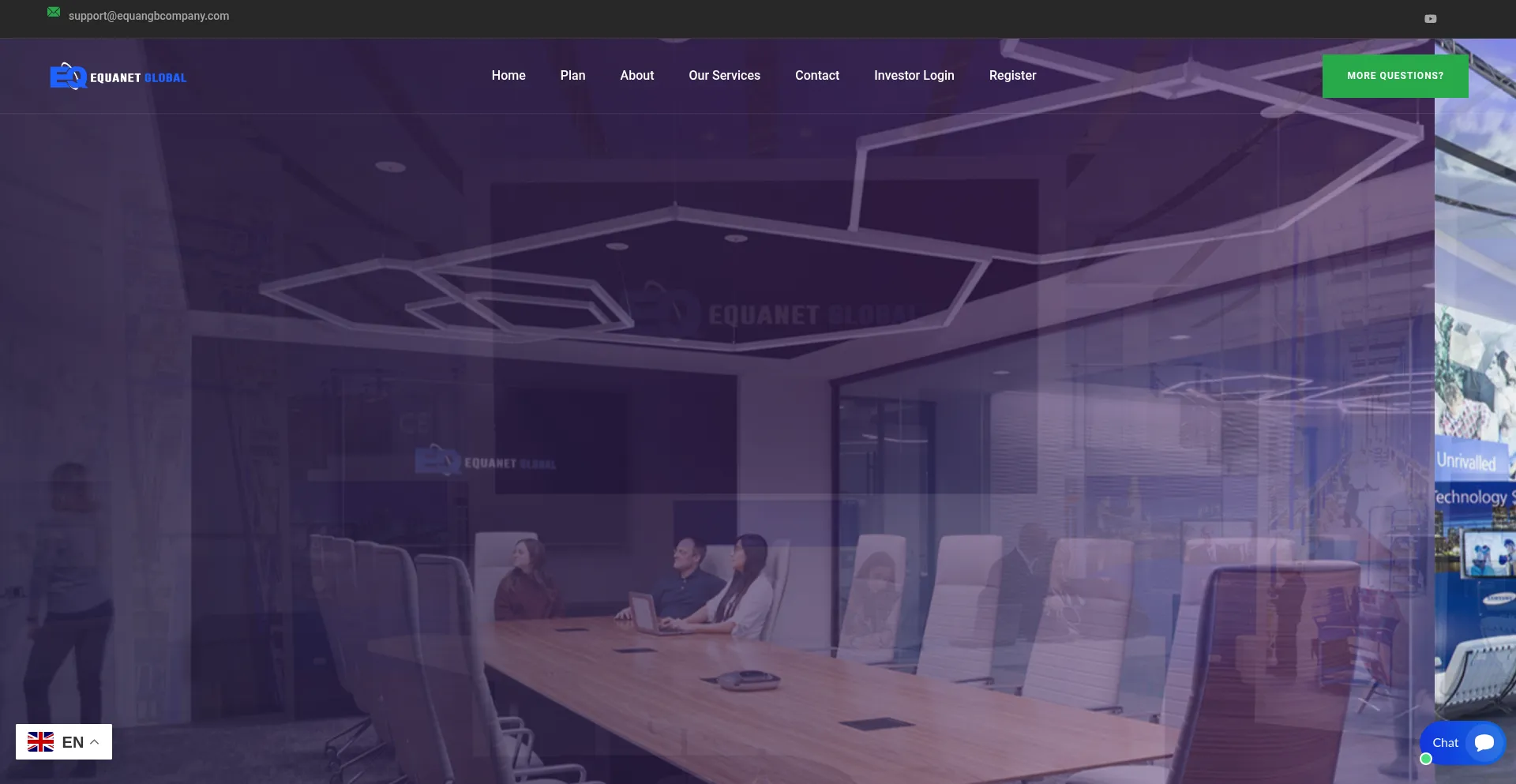 Website screenshot of Equangbcompany.com
