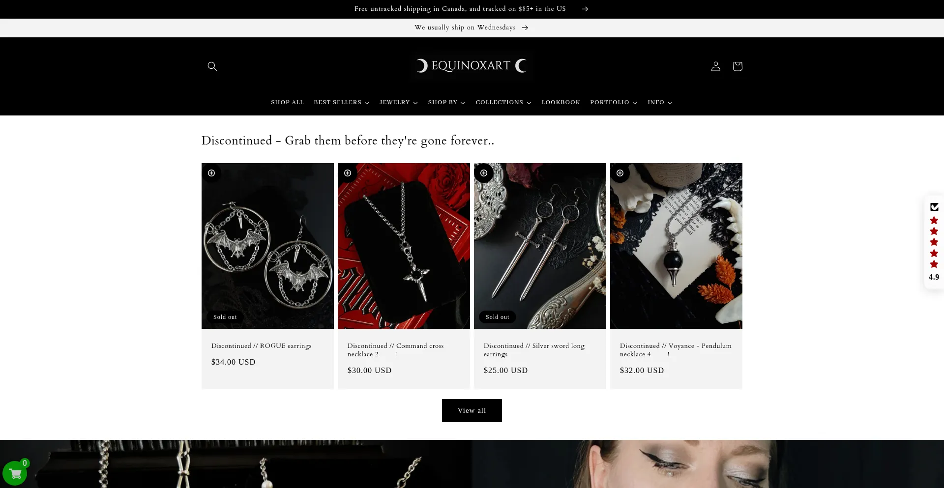 Website screenshot of Equinoxartboutique.com