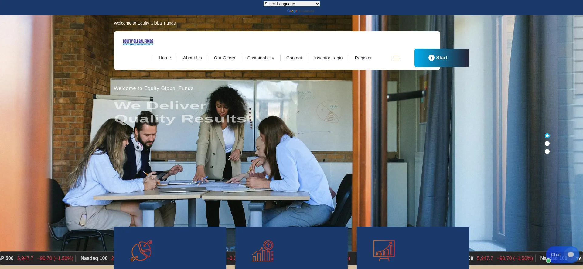 Website screenshot of Equityglobal-funds.com