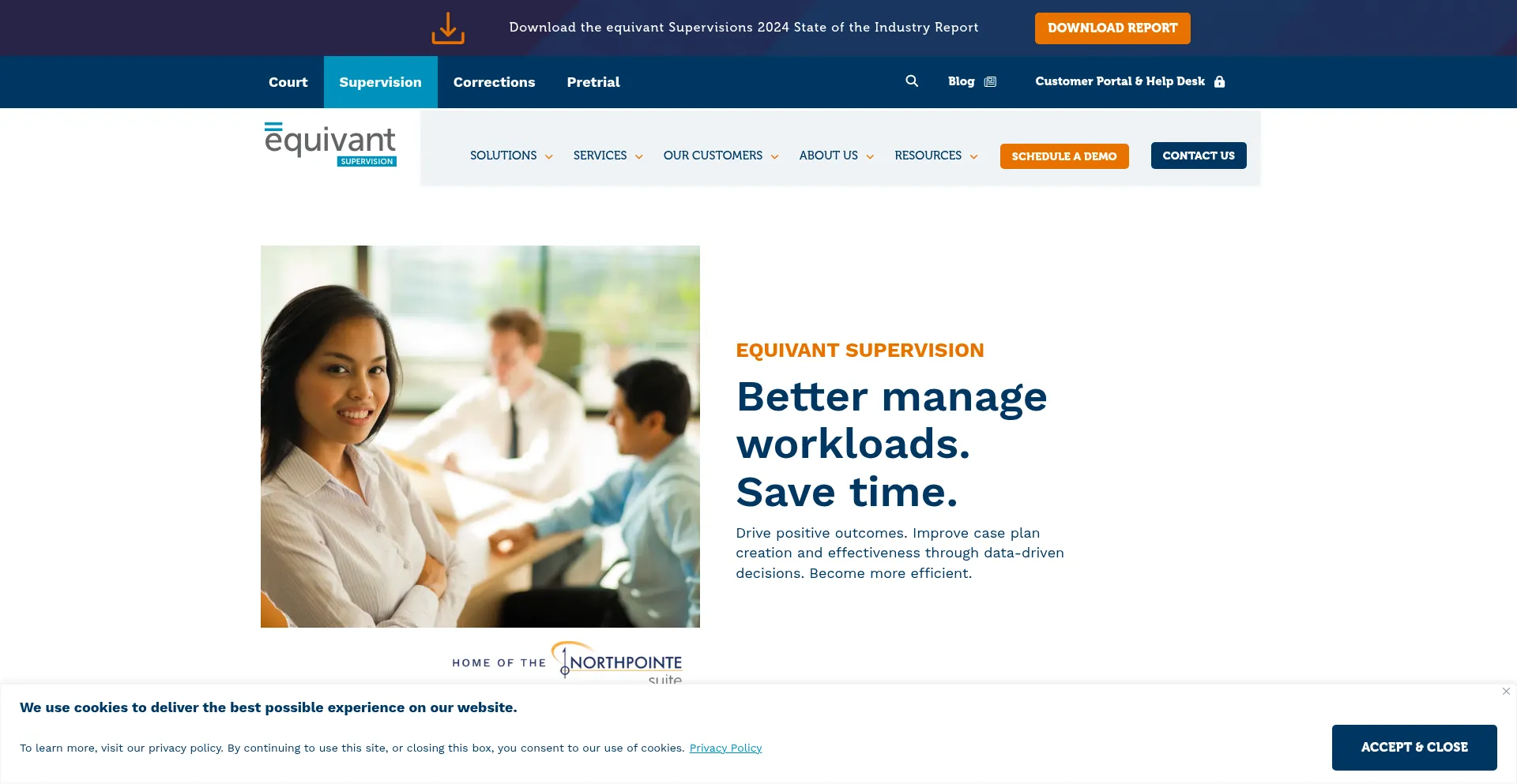 Website screenshot of Equivant-supervision.com