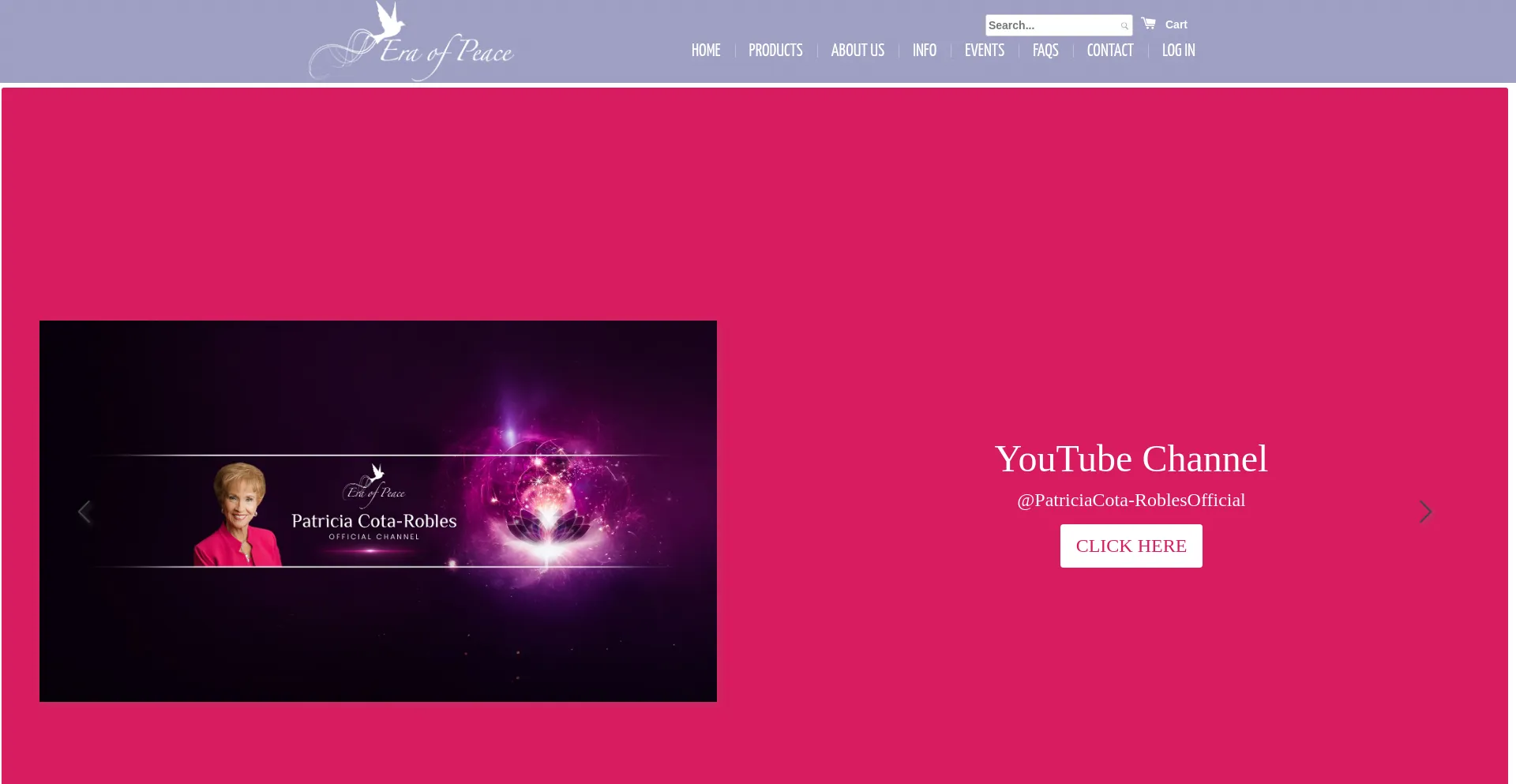 Website screenshot of Eraofpeace.org