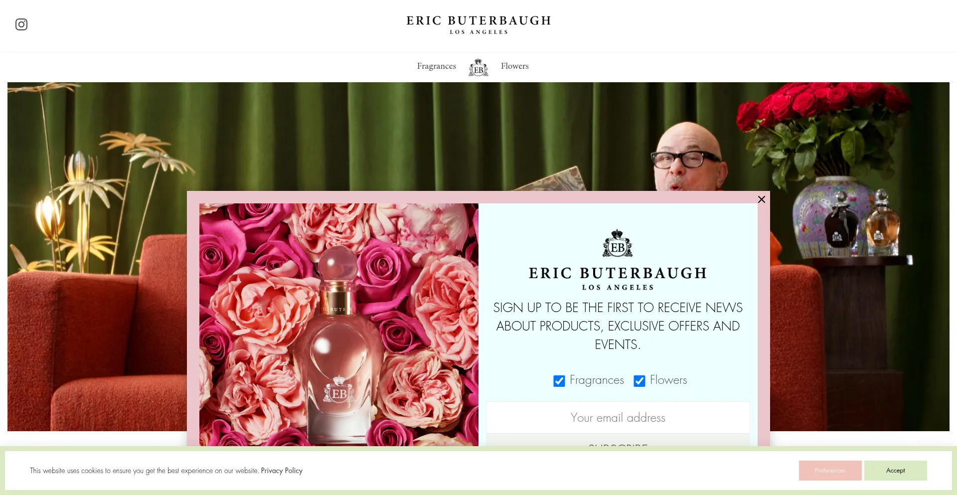 Website screenshot of Ericbuterbaugh.com