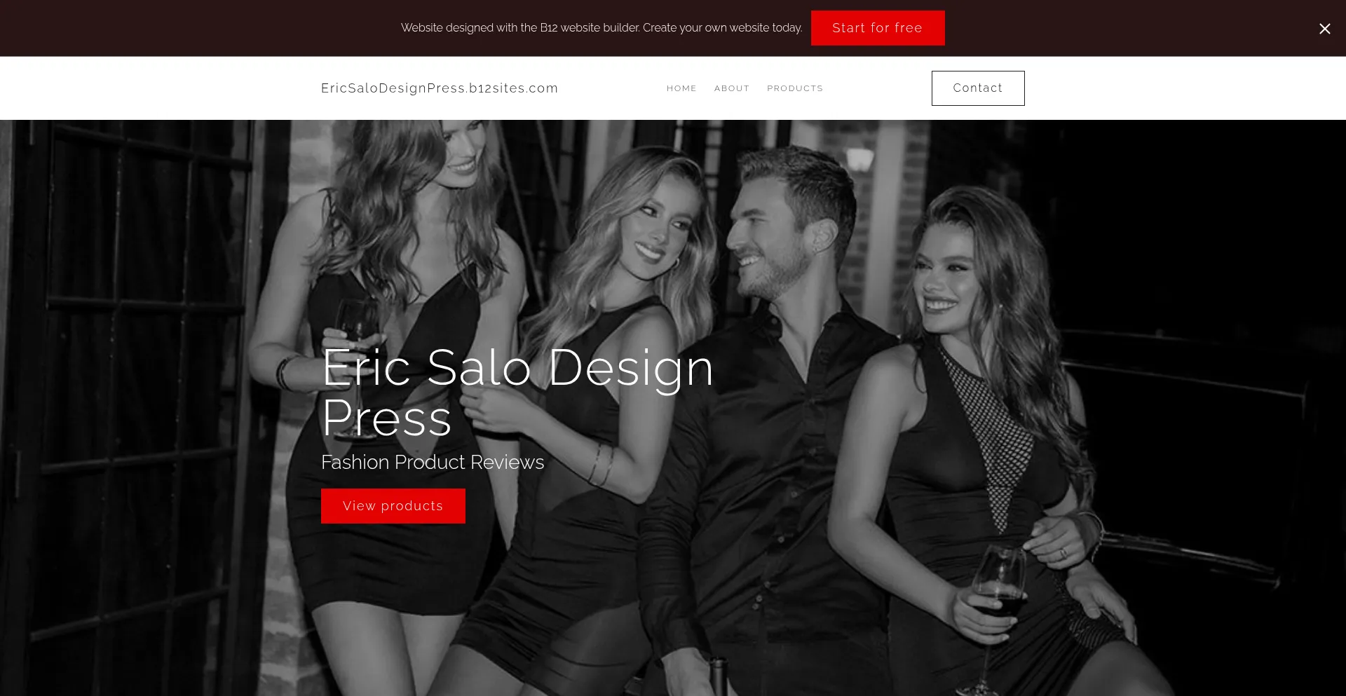 Website screenshot of Ericsalodesignpress.b12sites.com