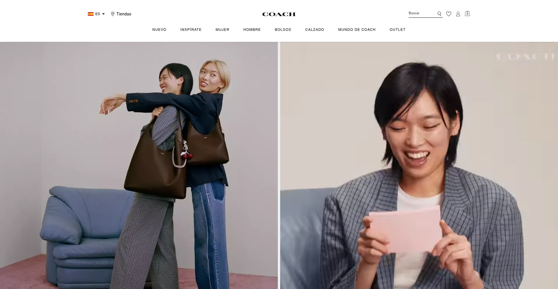 Website screenshot of Es.coach.com
