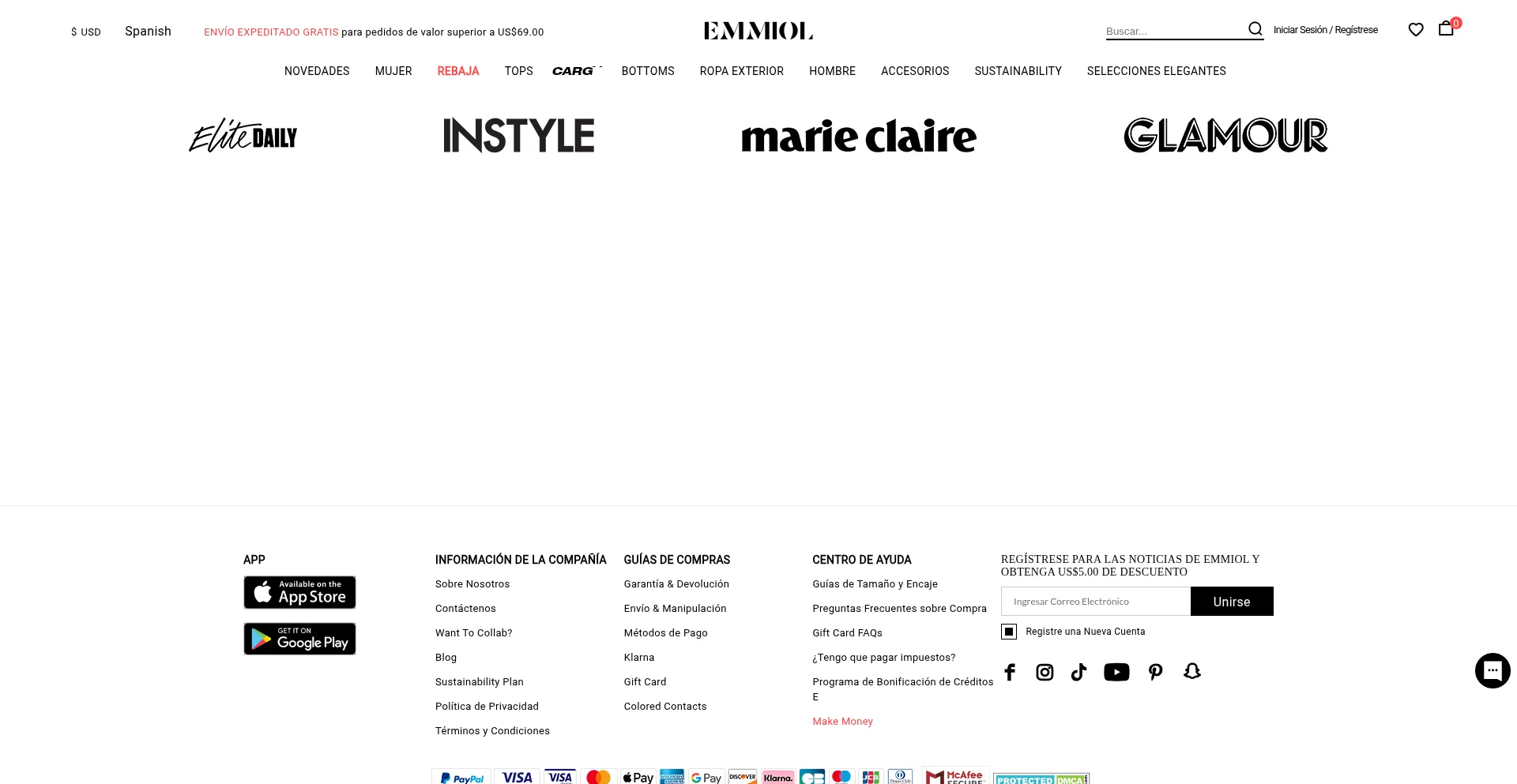 Website screenshot of Es.emmiol.com
