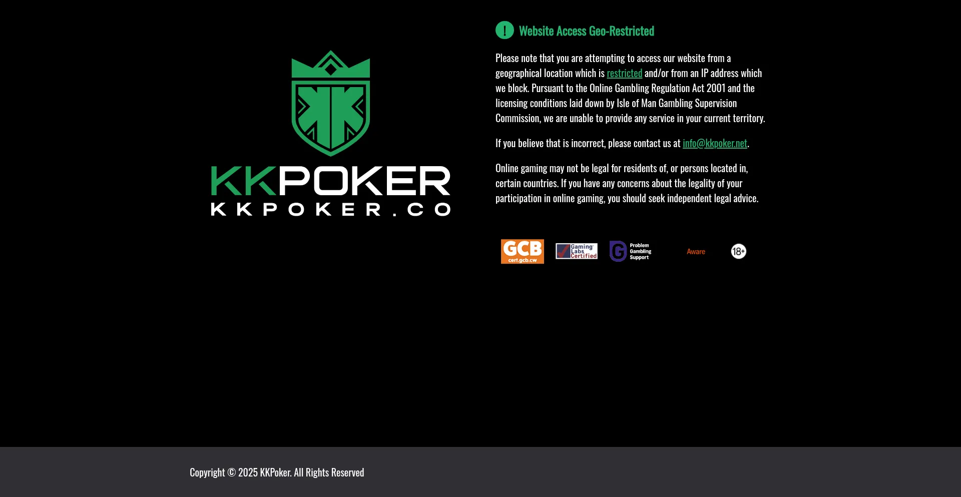 Website screenshot of Es.kkpoker.co
