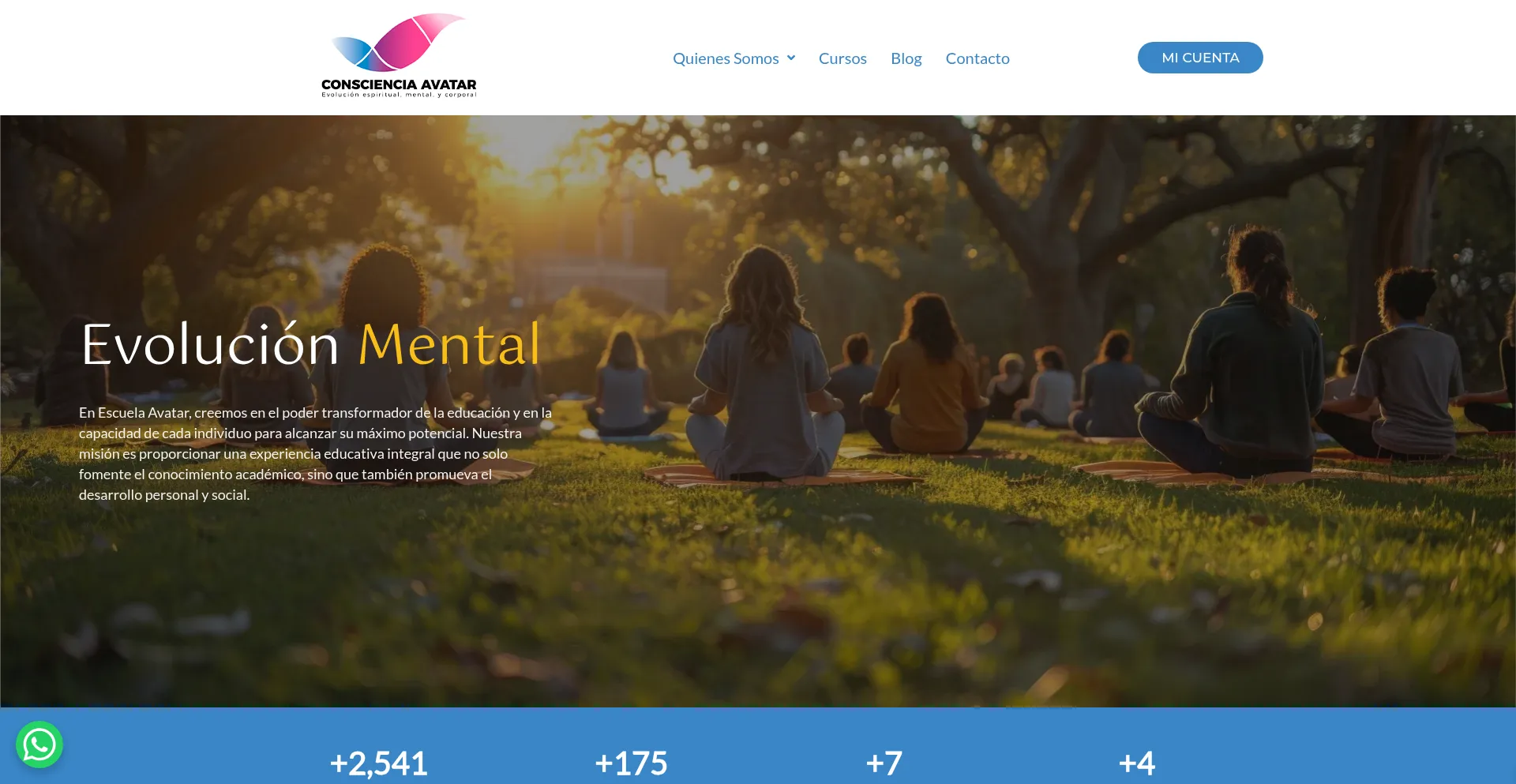 Website screenshot of Escuelaavatar.com