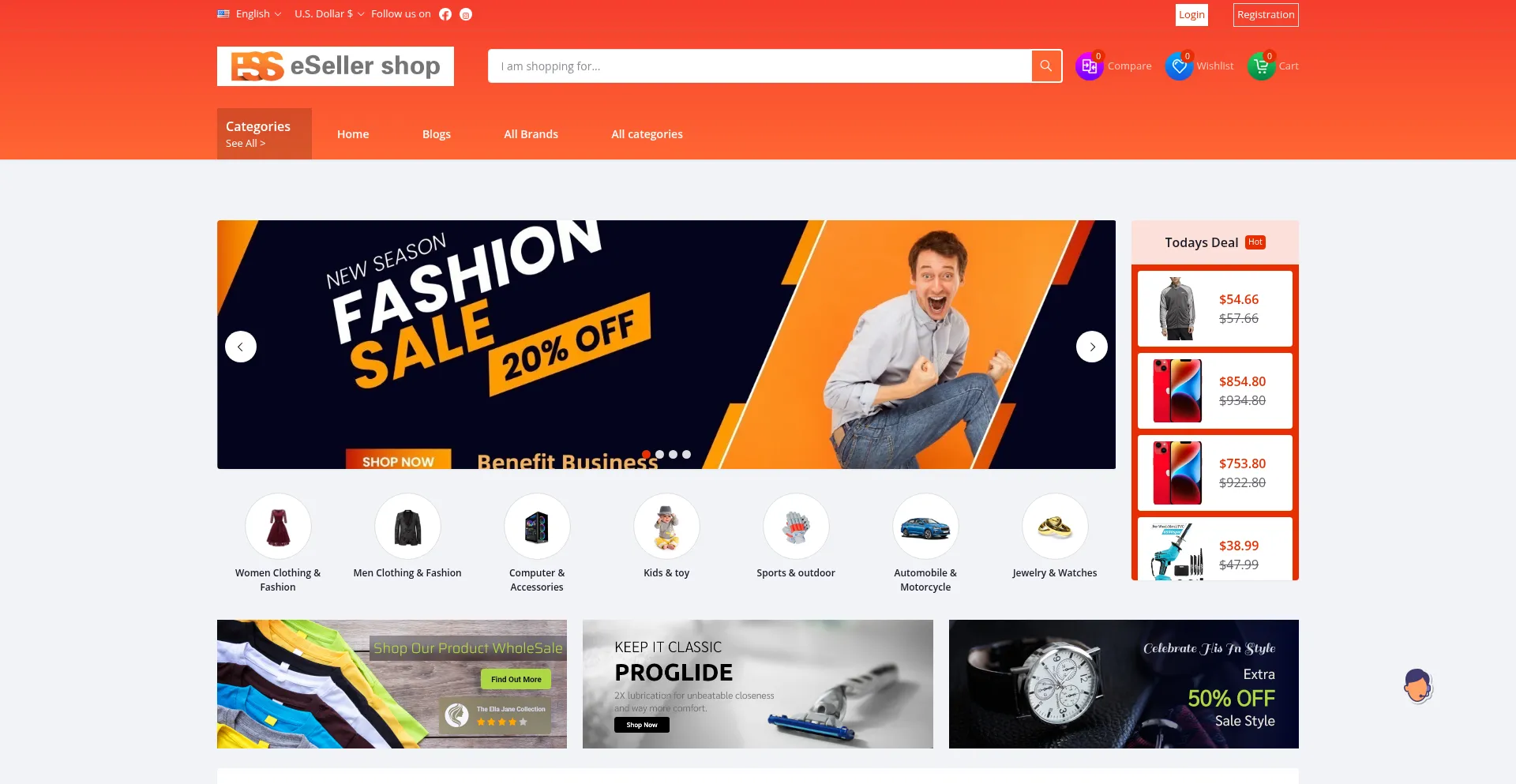 Website screenshot of Esellerstorebuy.com
