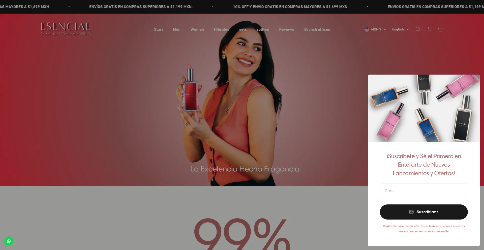 Website screenshot of Esencialmx.shop