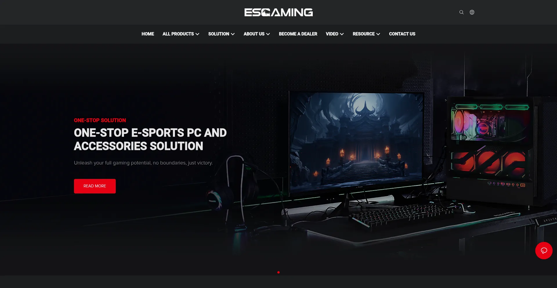 Website screenshot of Esgamingpc.com
