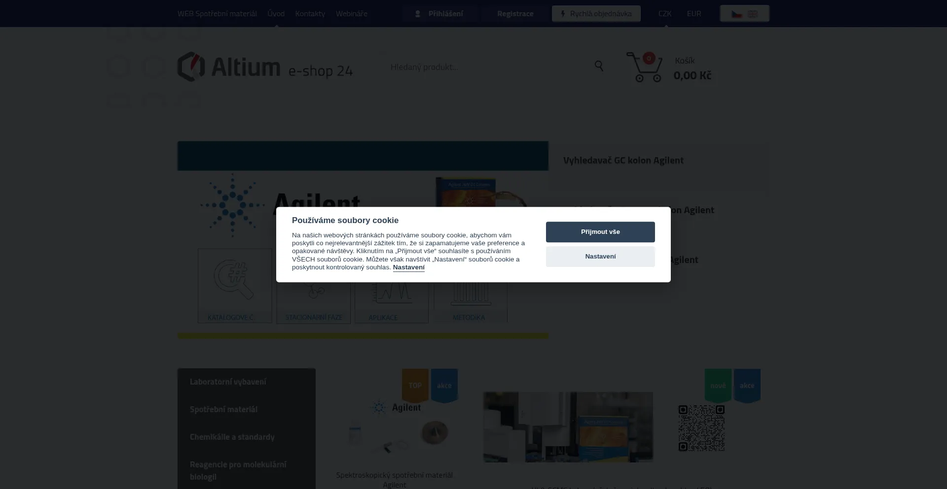 Website screenshot of Eshop.hpst.cz