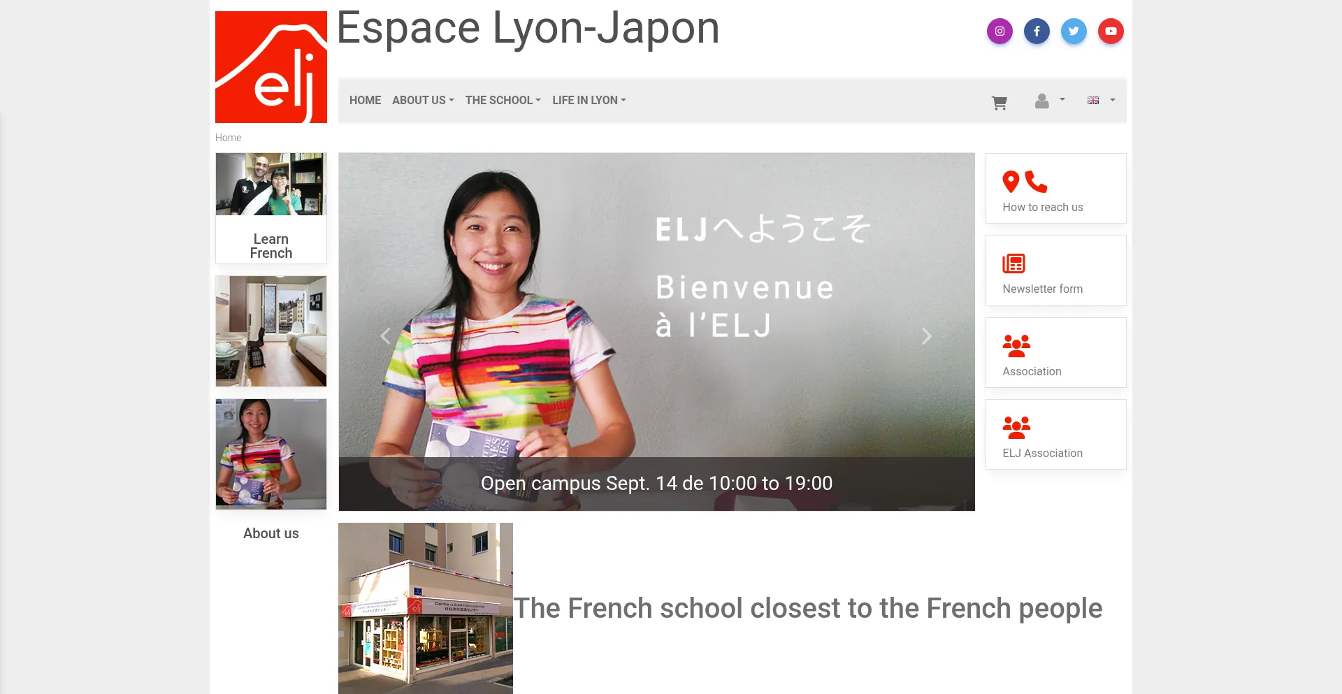 Website screenshot of Espacelyonjapon.com