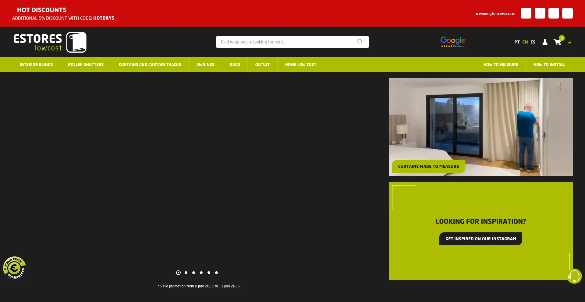 Website screenshot of Estoreslowcost.com