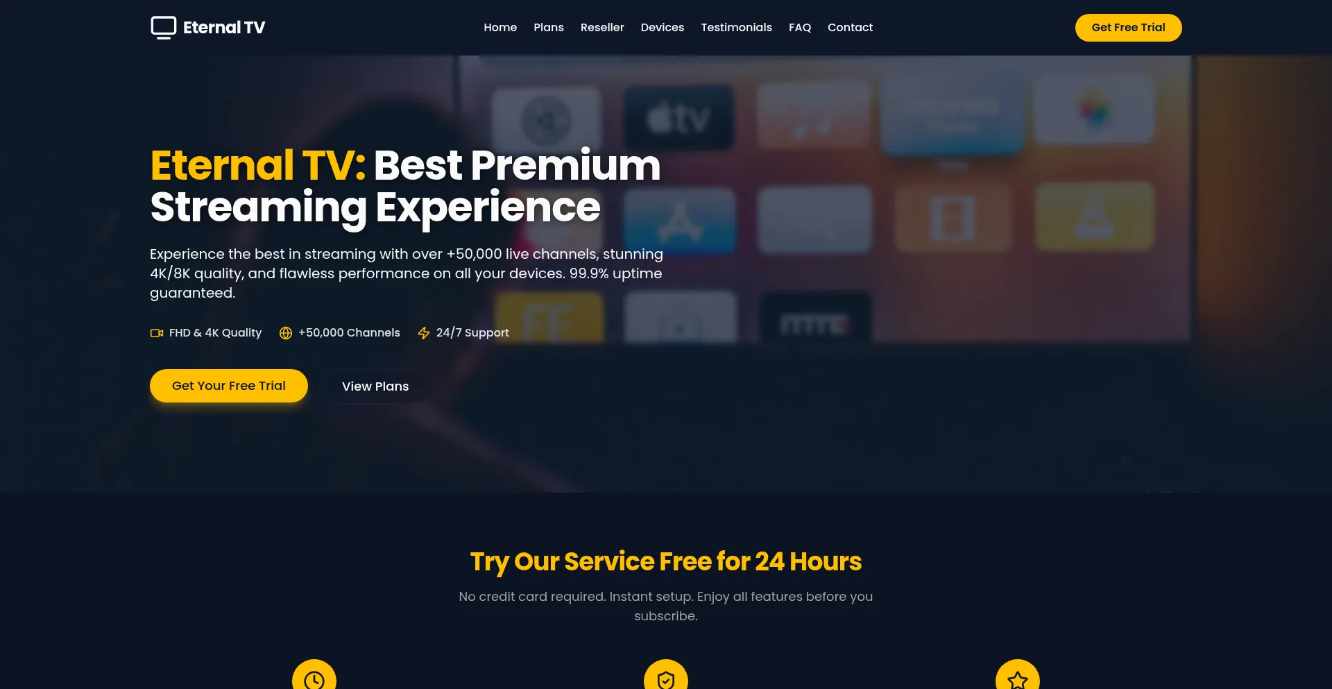 Website screenshot of Eternaltv.live