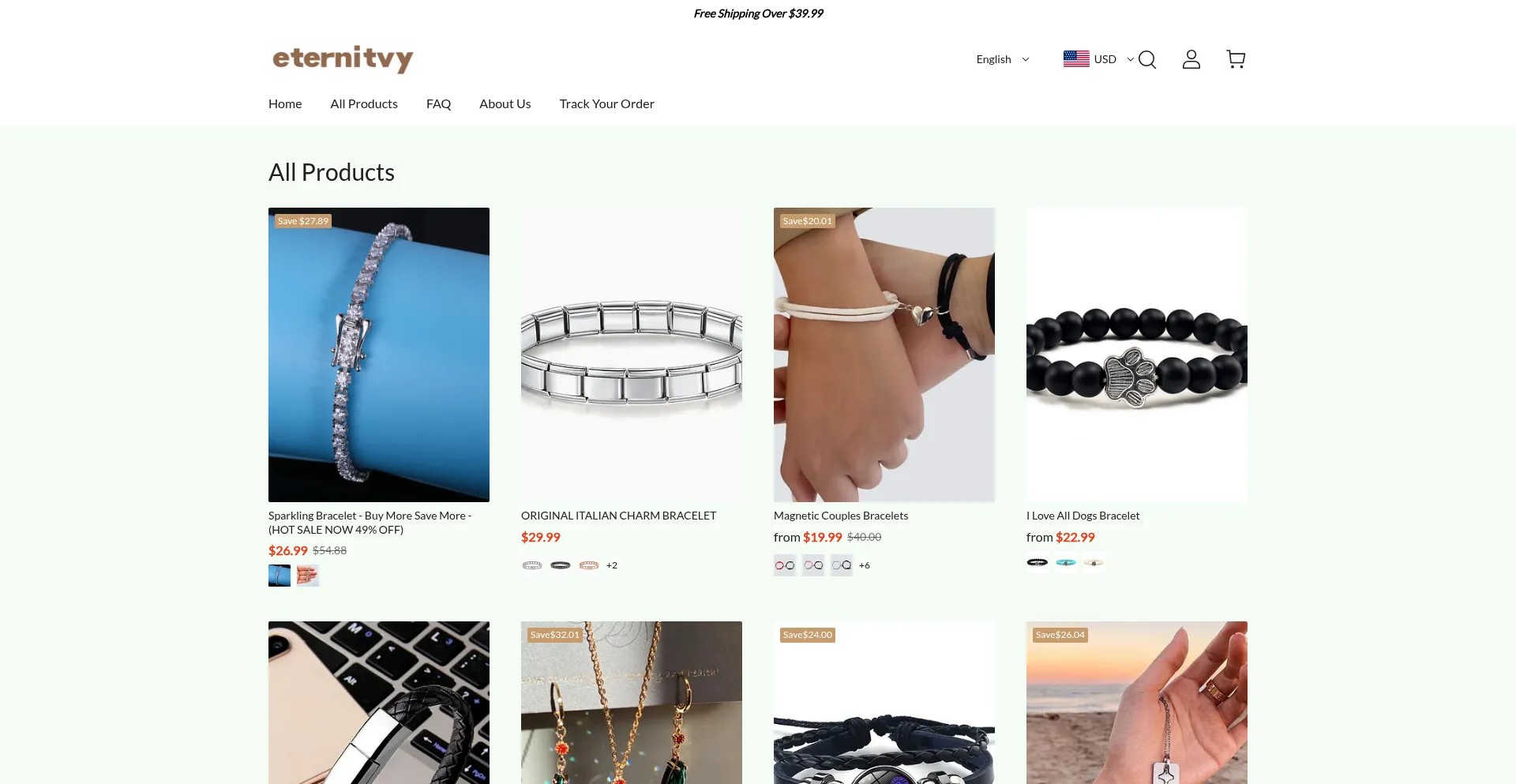 Website screenshot of Eternitvy.com