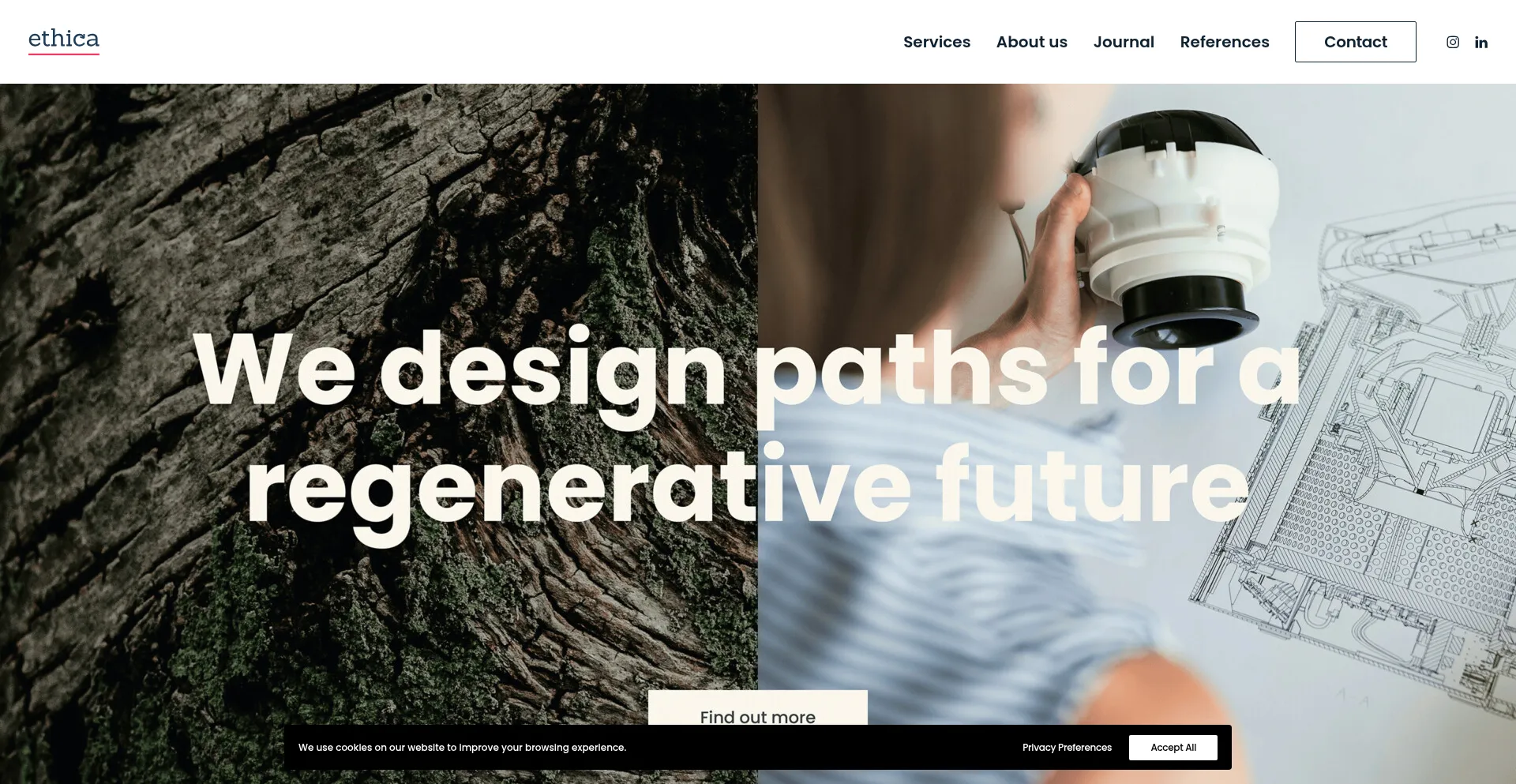 Website screenshot of Ethica.fi