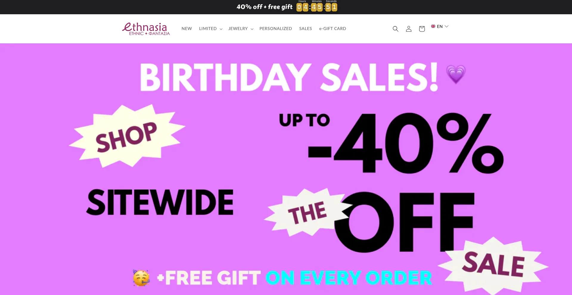 Website screenshot of Ethnasia.com