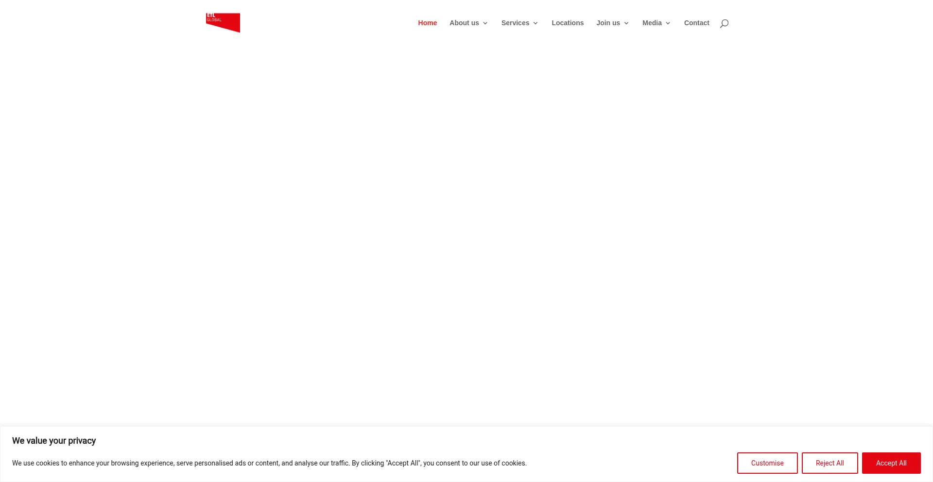 Website screenshot of Etl-global.com