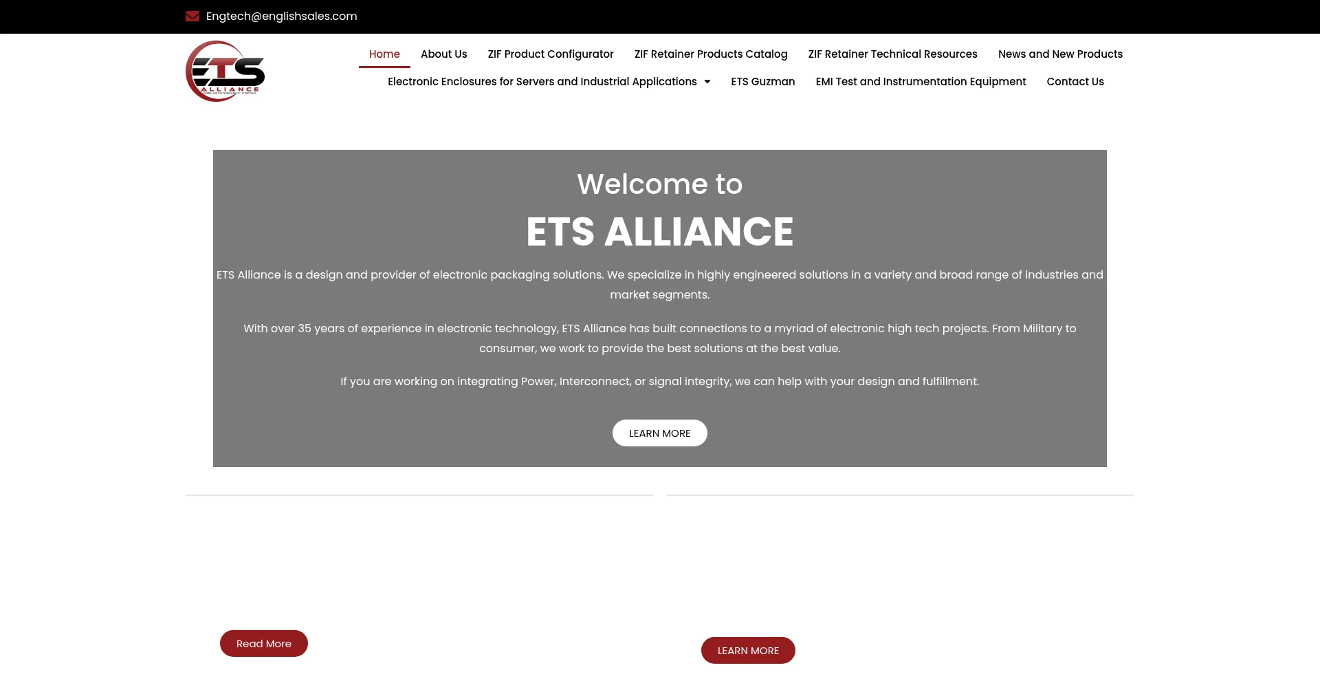 Website screenshot of Etsalliance.com