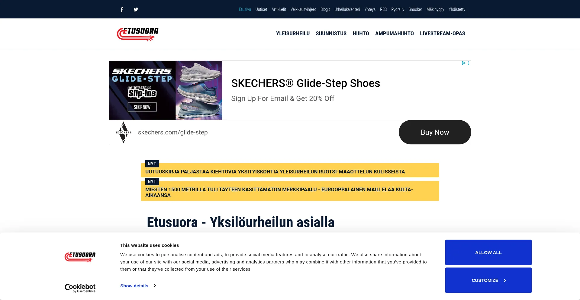 Website screenshot of Etusuora.com