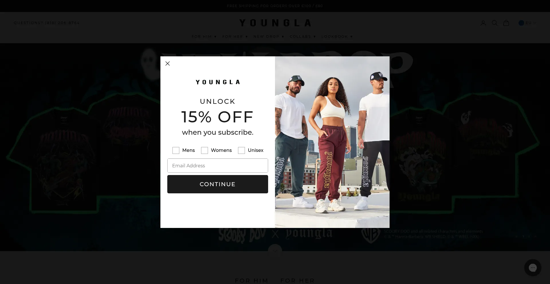 Website screenshot of Eu.youngla.com