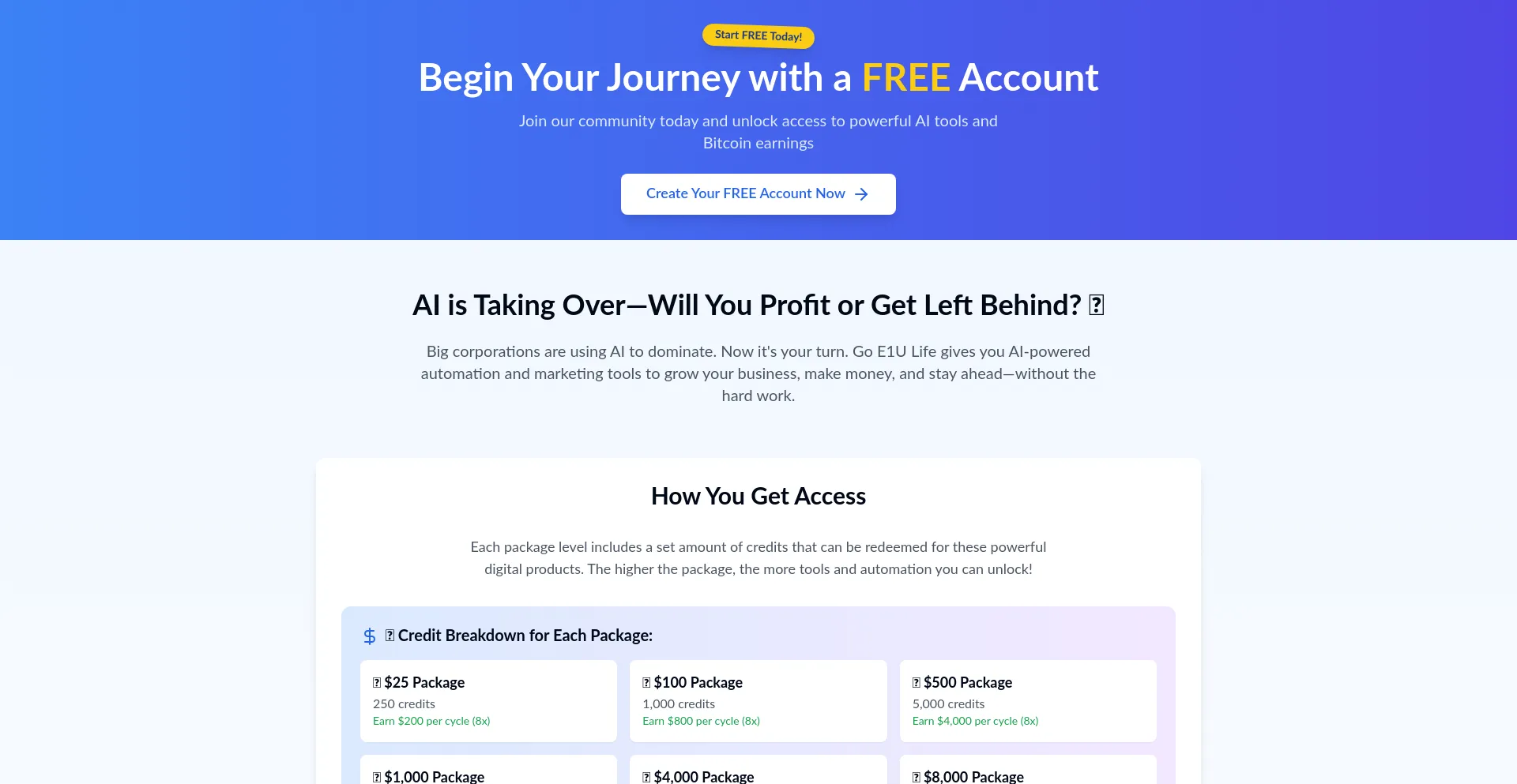 Website screenshot of Eu1life.com