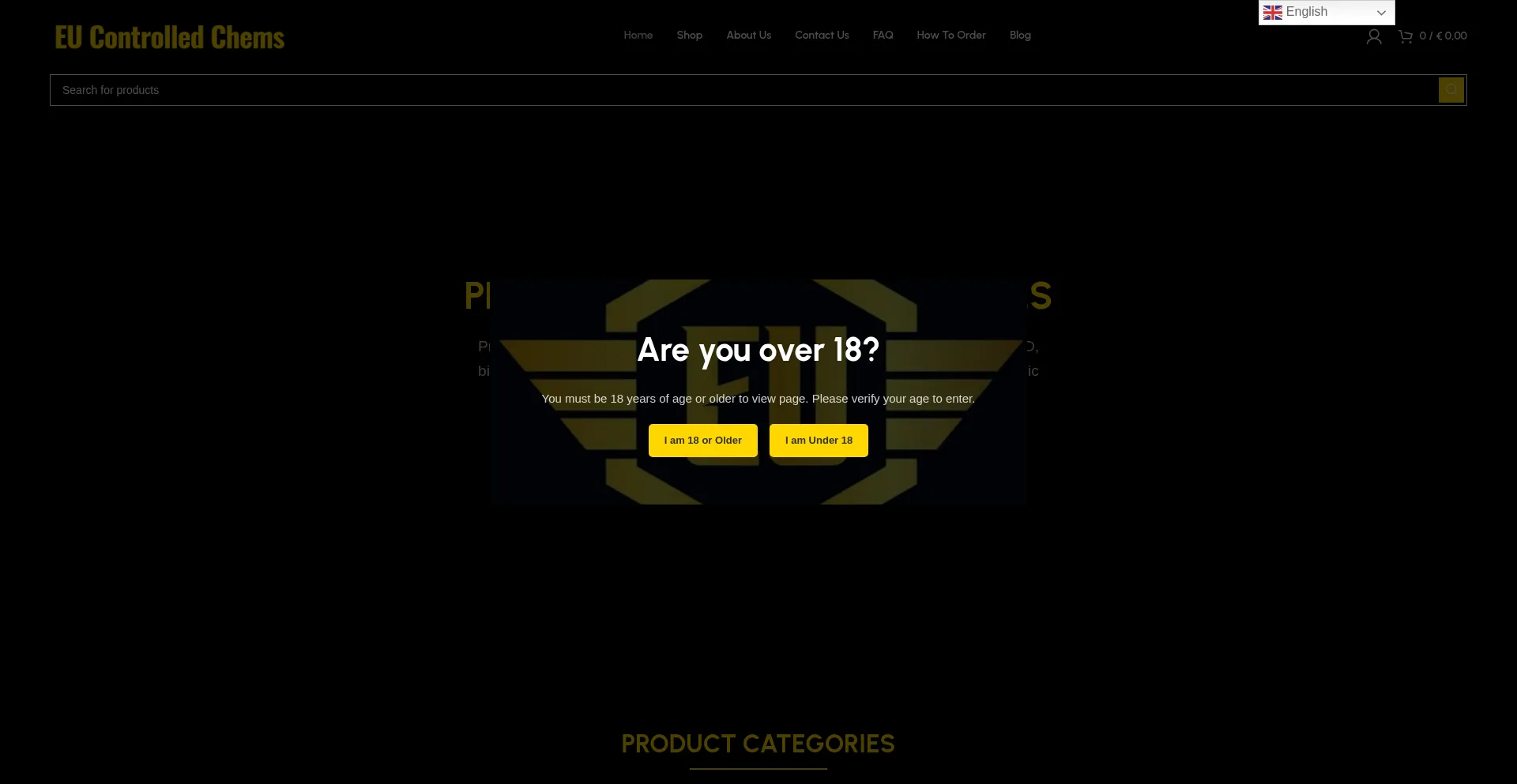 Website screenshot of Eu-controlledchems.com