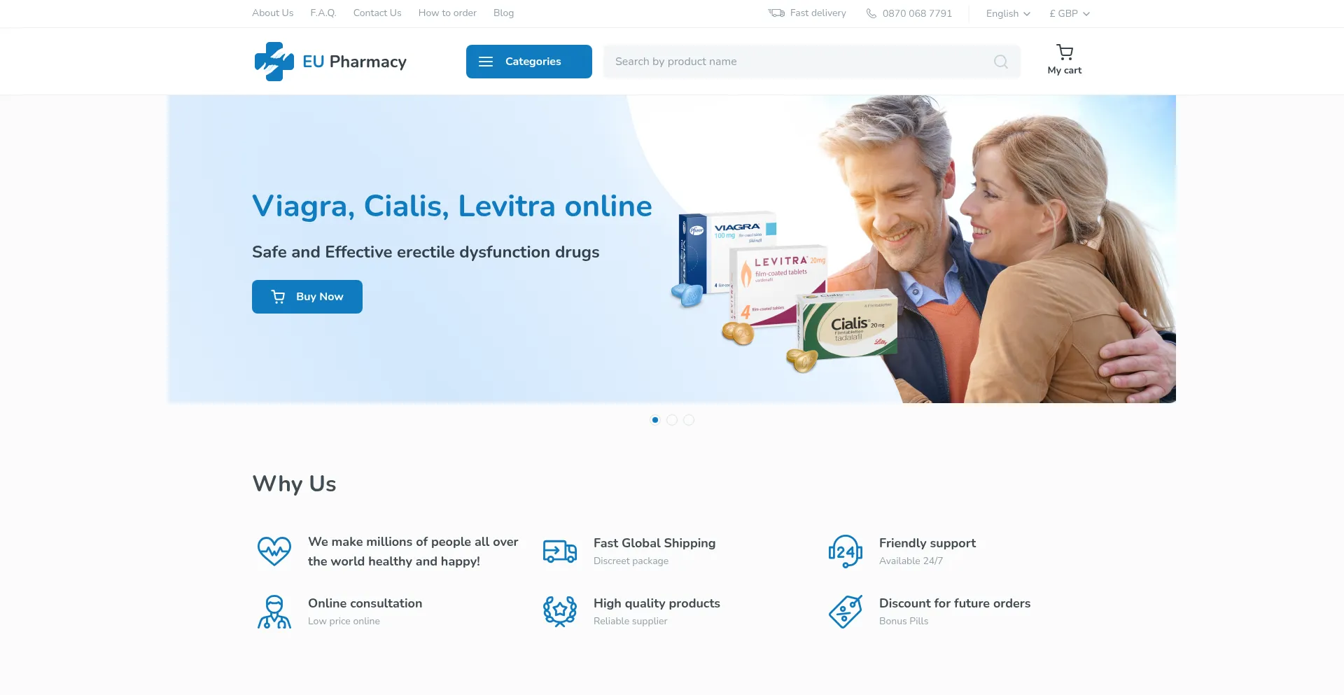 Website screenshot of Euro.storerx24hr.com