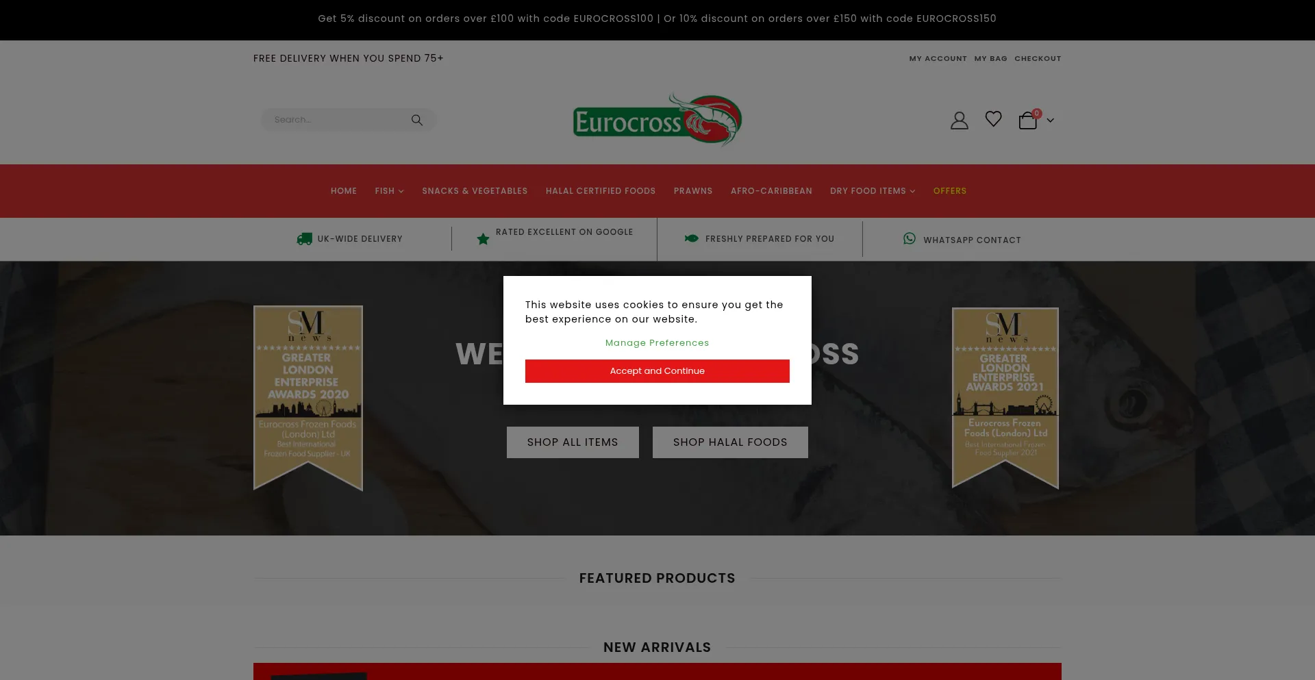 Website screenshot of Eurocross.co.uk