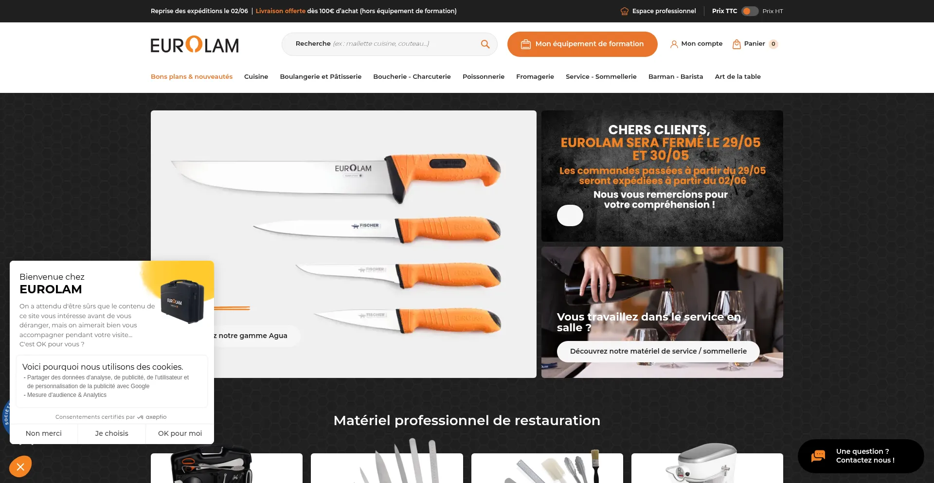 Website screenshot of Eurolam-thiers.com