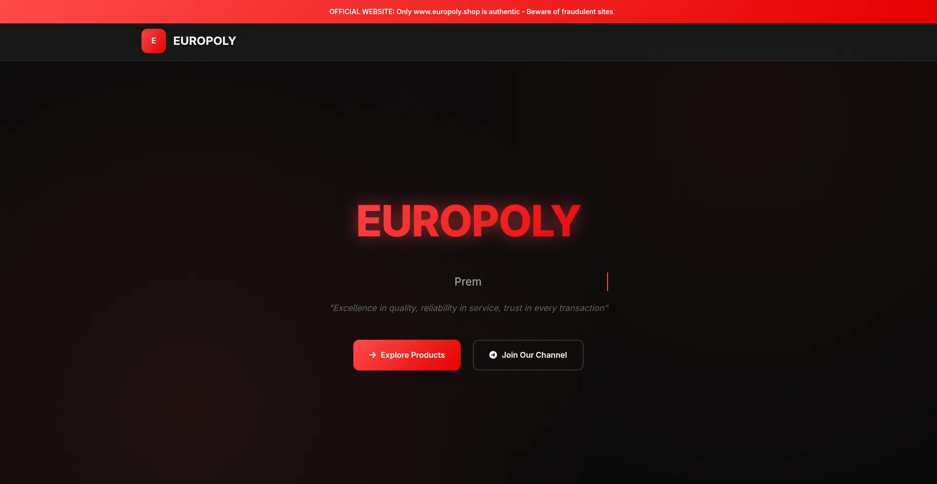 Website screenshot of Europoly.shop