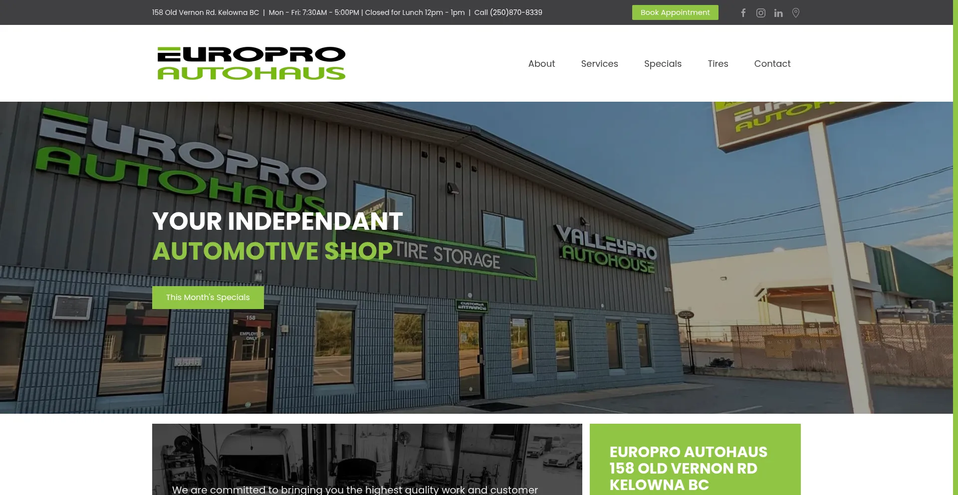 Website screenshot of Europroautohaus.com