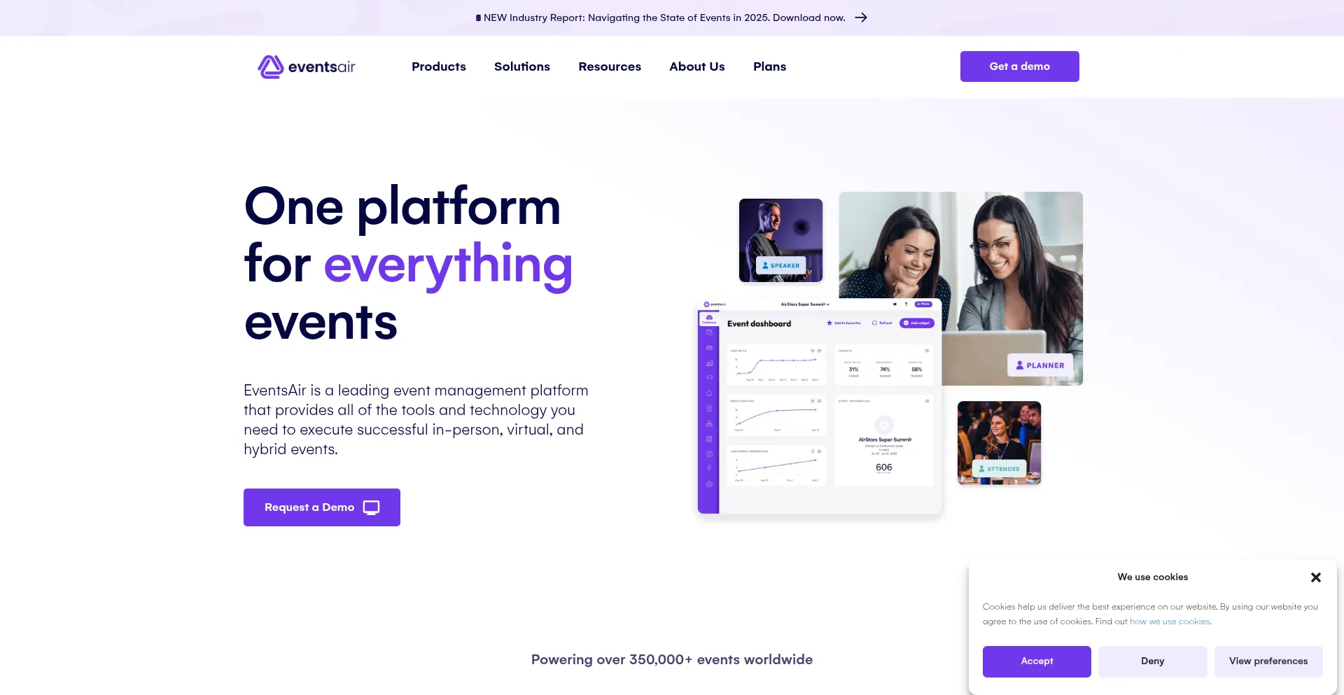 Website screenshot of Eventsair.com