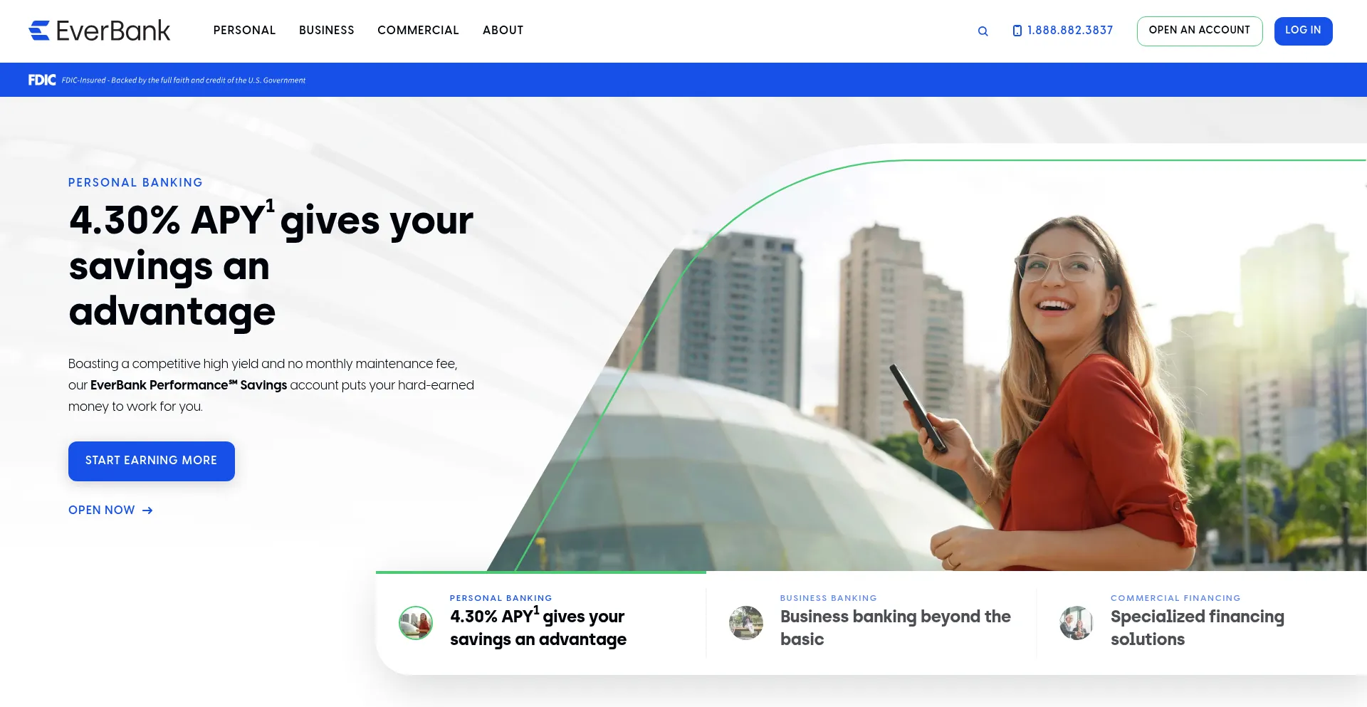 Website screenshot of Everbank.com